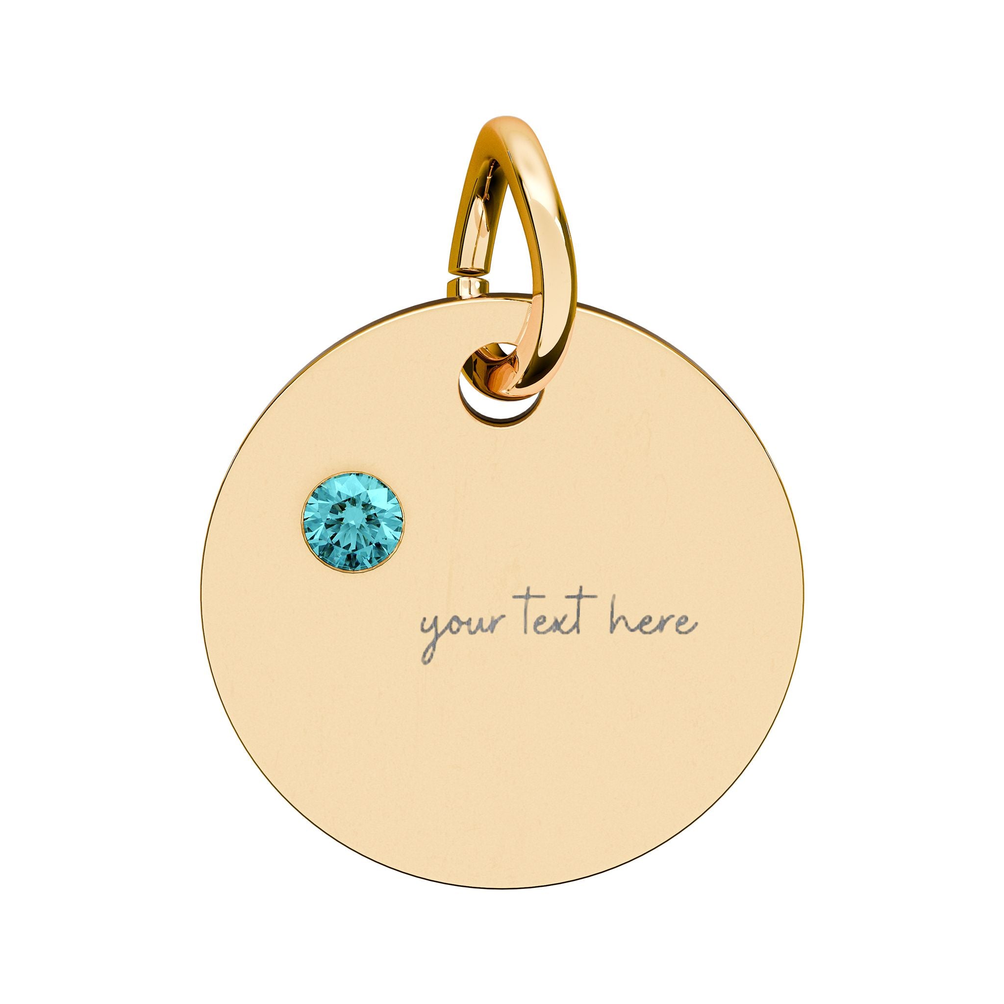 Customized Engraved Birthstone Circle Charm