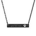 Customized Engraved Pet Paw Pendant Bar Necklace