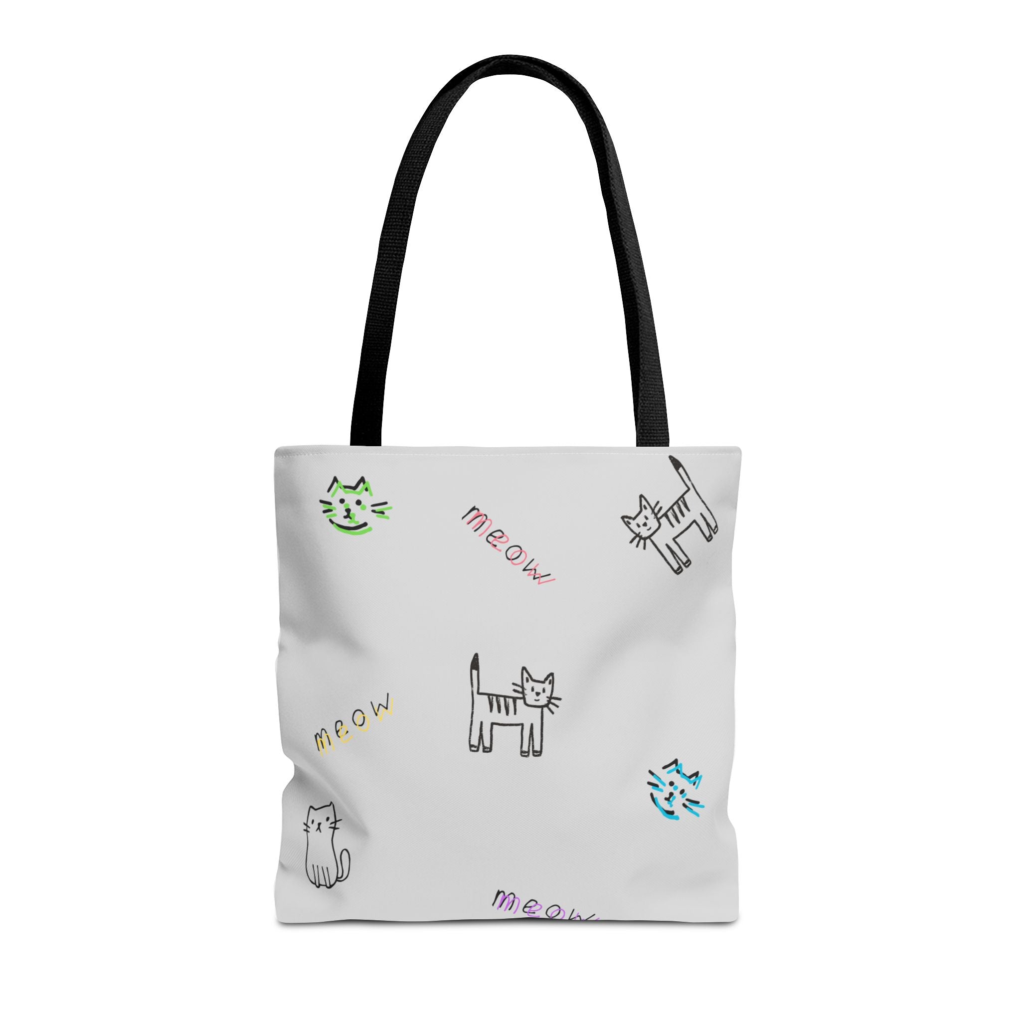 Cute "Meow" Cat Doodle Tote Bag for Cat Mom's and Pet Lovers
