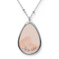 Mindful Mantra Oval Necklace — Inspirational Pendant for Meditation & Being Present