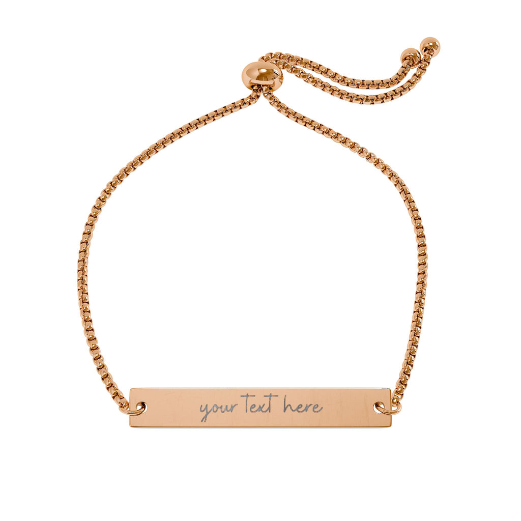 Adjustable Engraved Bar Bracelet