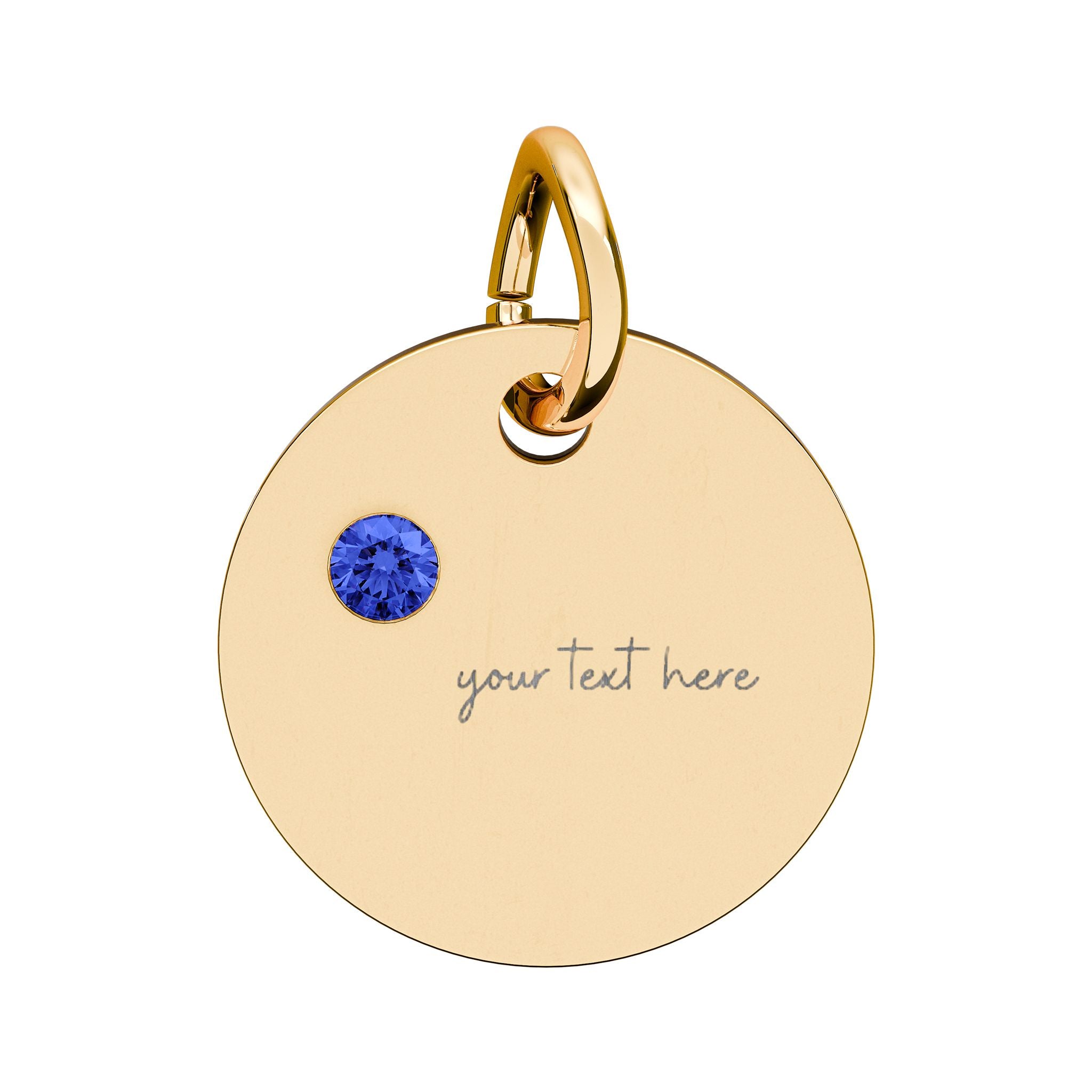 Customized Engraved Birthstone Circle Charm