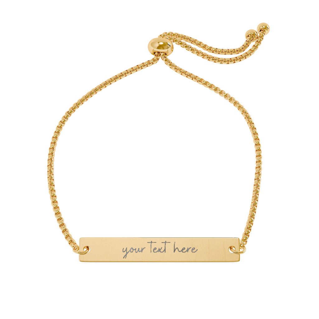 Adjustable Engraved Bar Bracelet