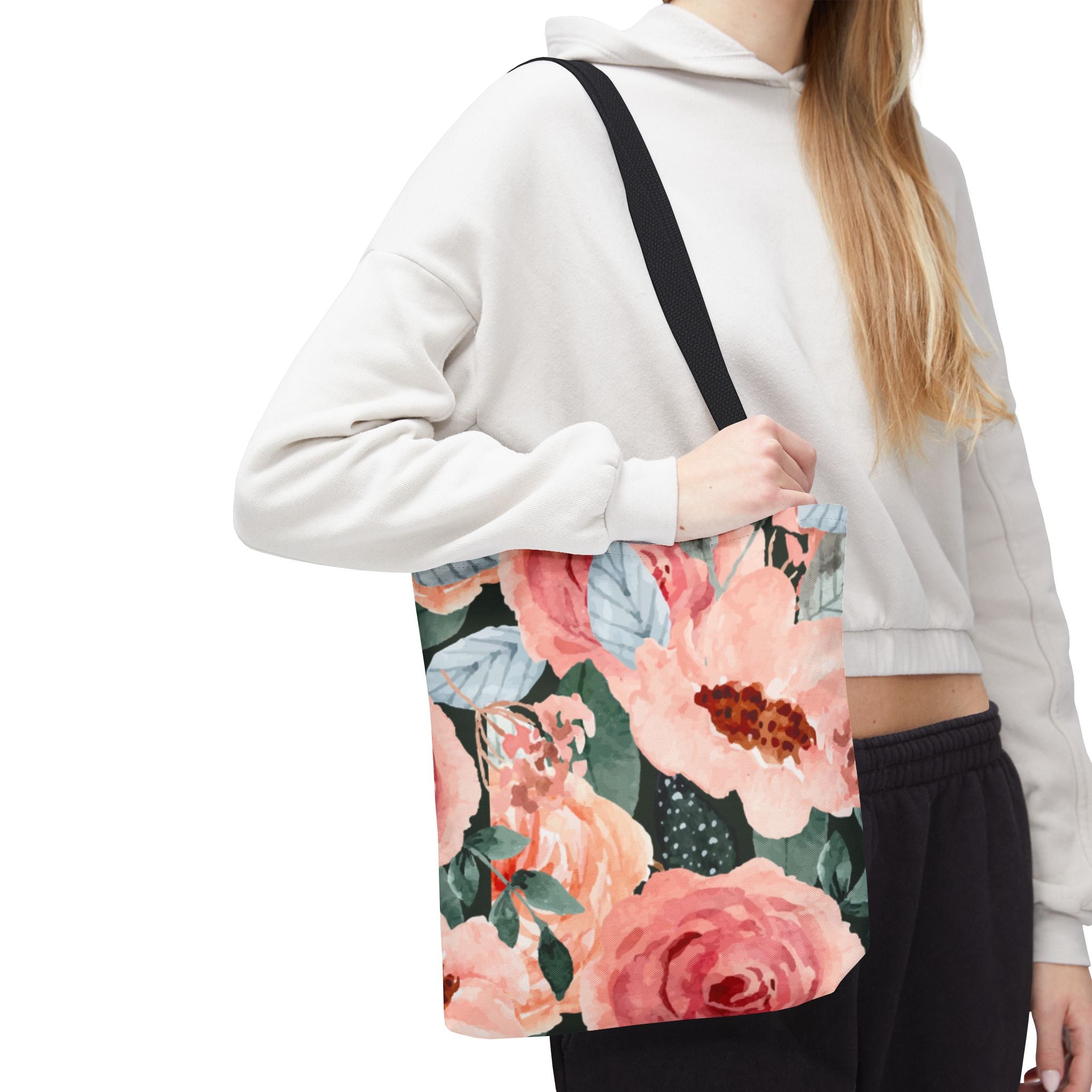 Classically Beautiful Spring Floral Original Artwork Tote Bag (See Matching Hat)