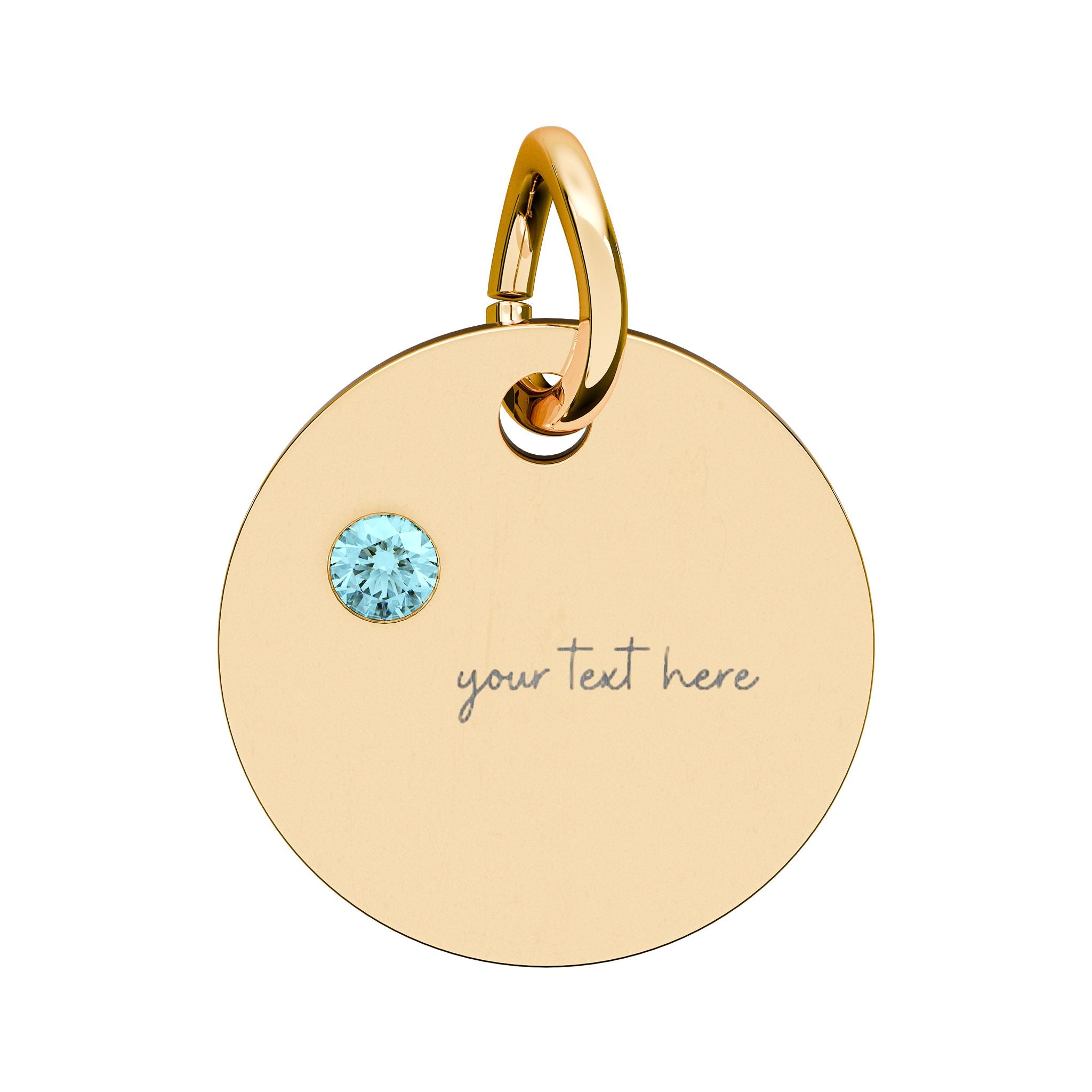 Customized Engraved Birthstone Circle Charm