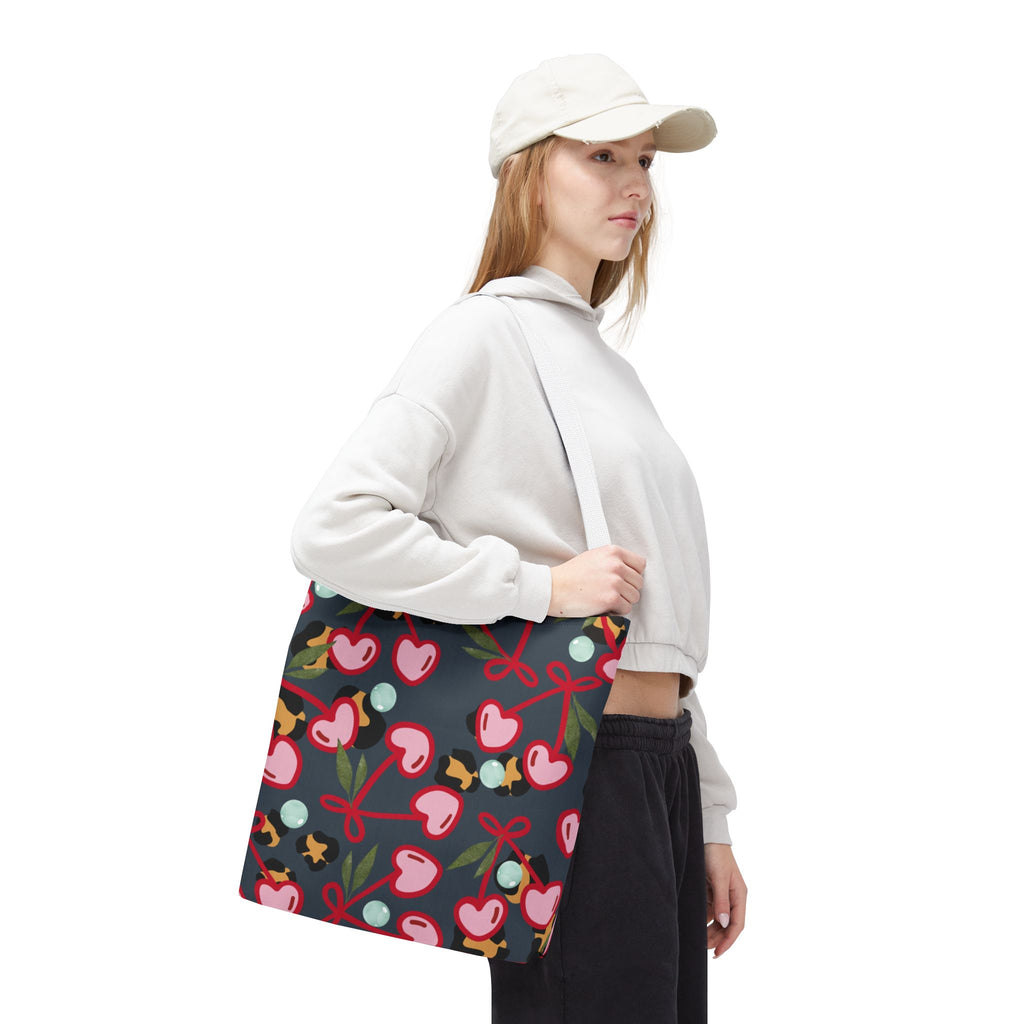Cherry Leopard Original Art Tote Bag (See Matching Hat)