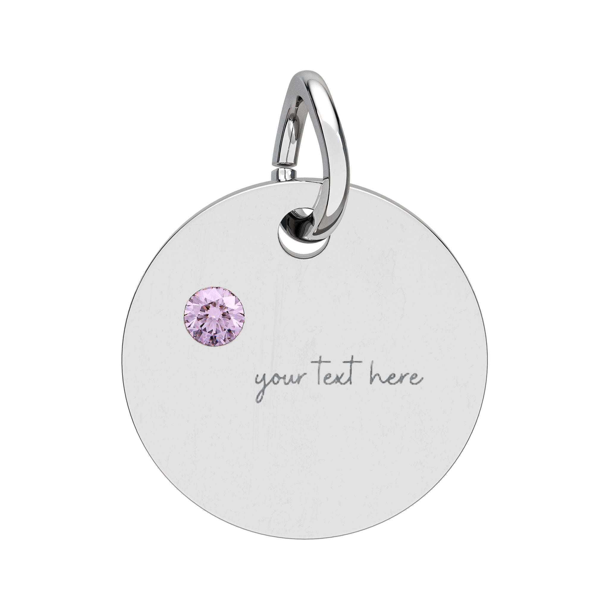 Customized Engraved Birthstone Circle Charm