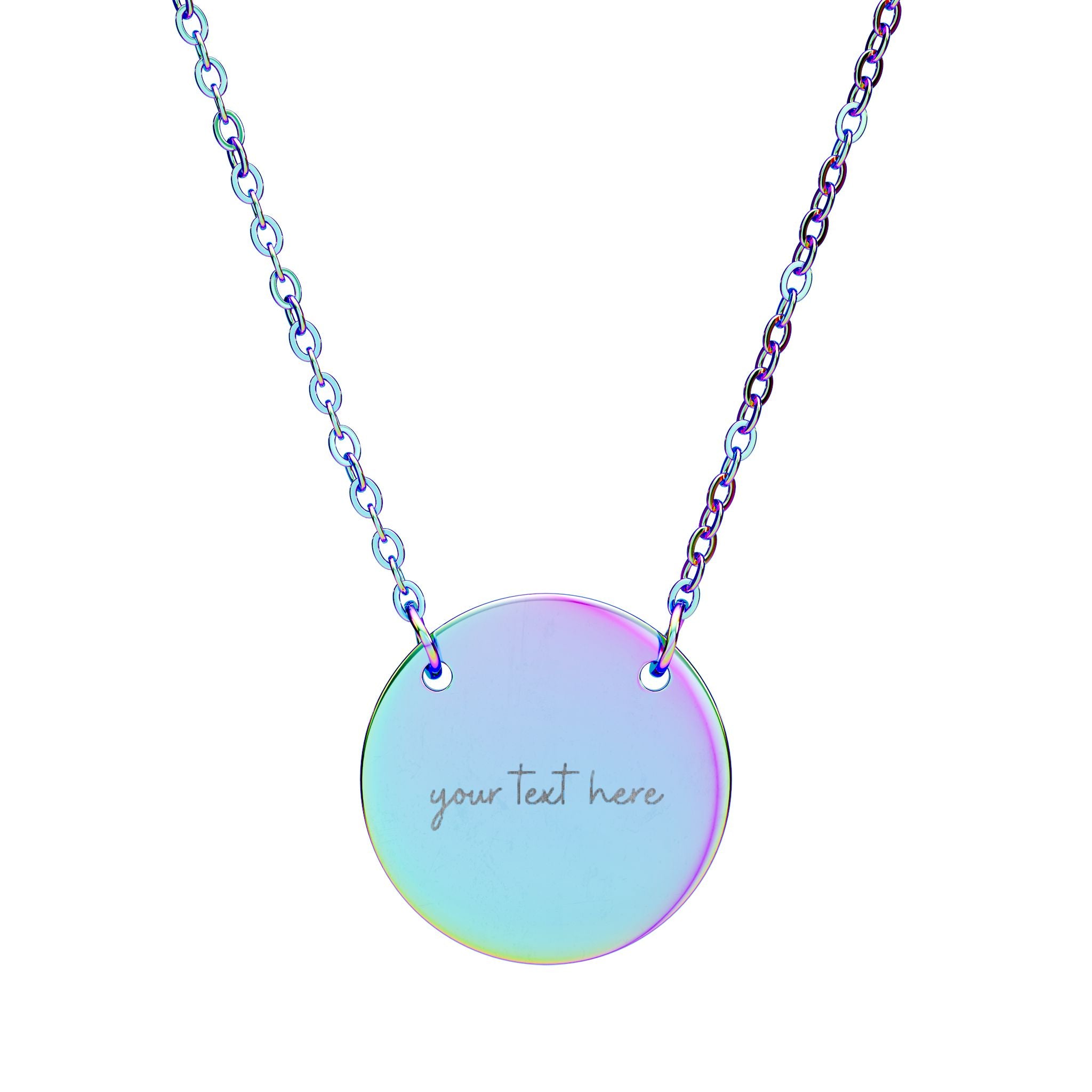 Customized Engraved Circle Necklace — Minimalist Pendant