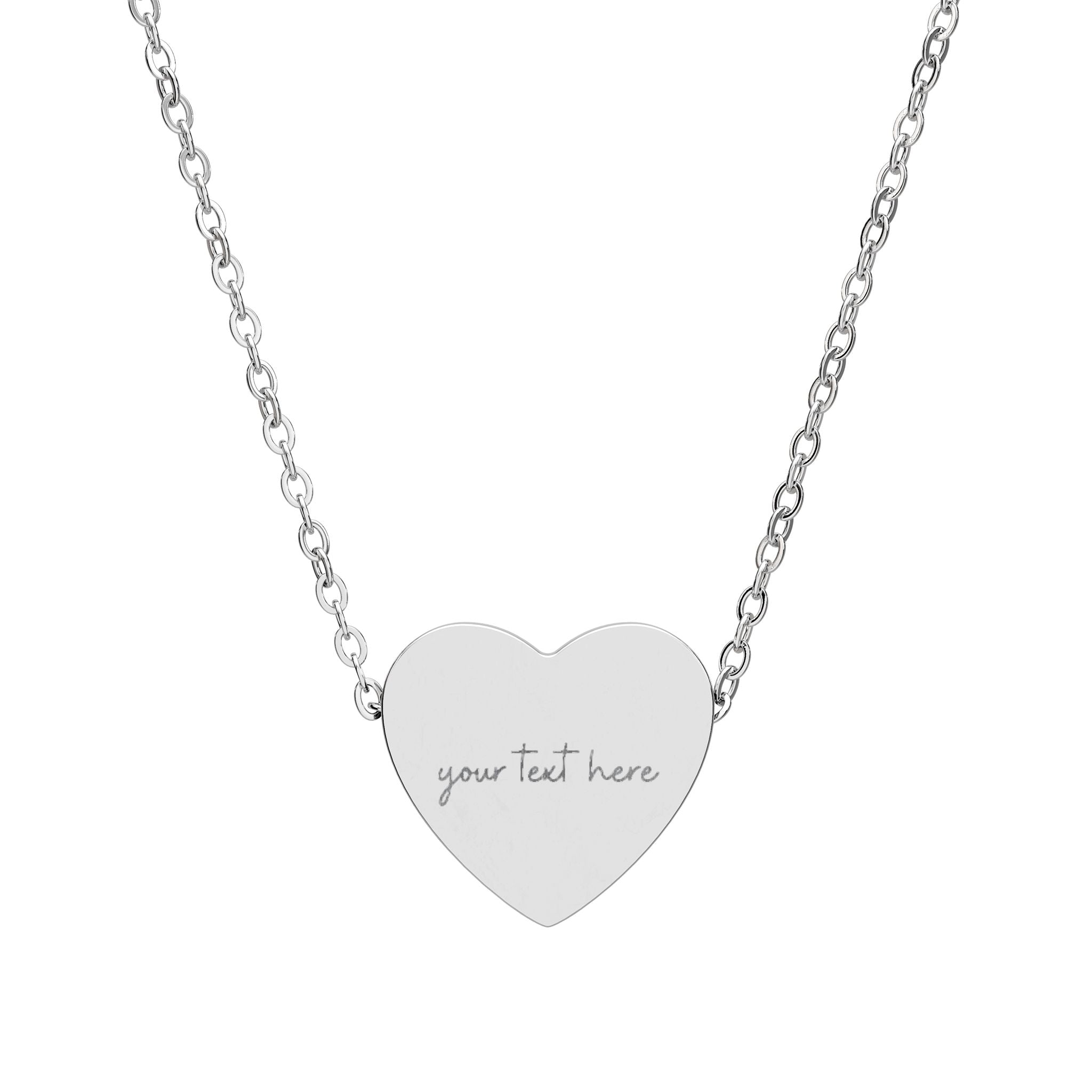 Customized Engraved Heart Pendant Necklace