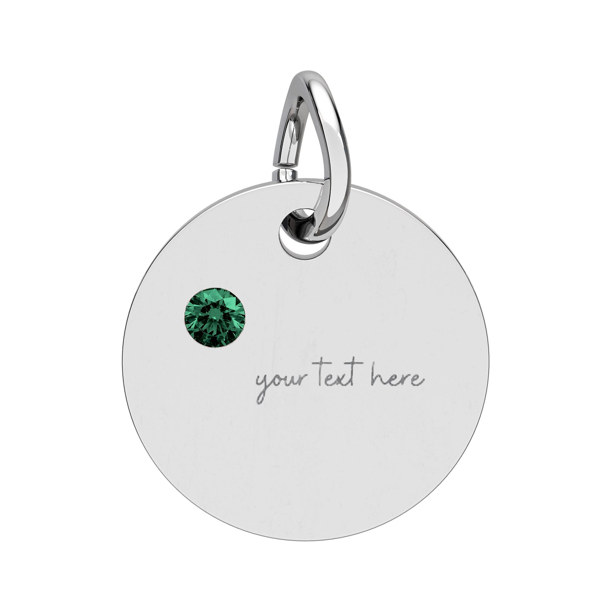Customized Engraved Birthstone Circle Charm