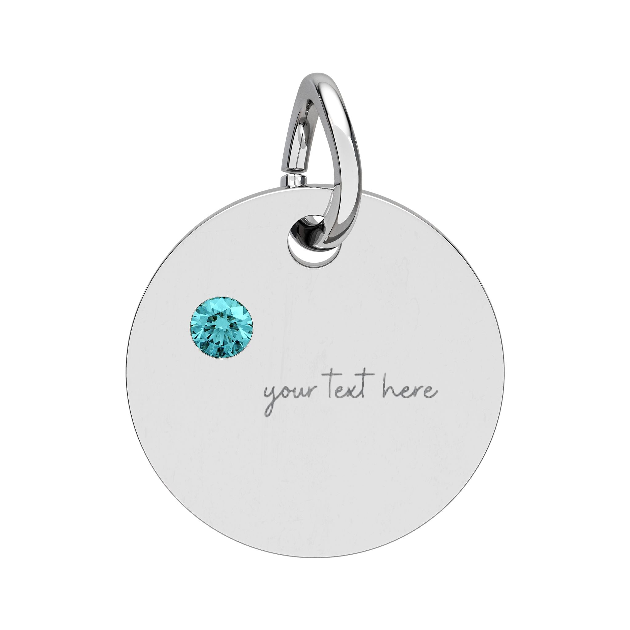 Customized Engraved Birthstone Circle Charm