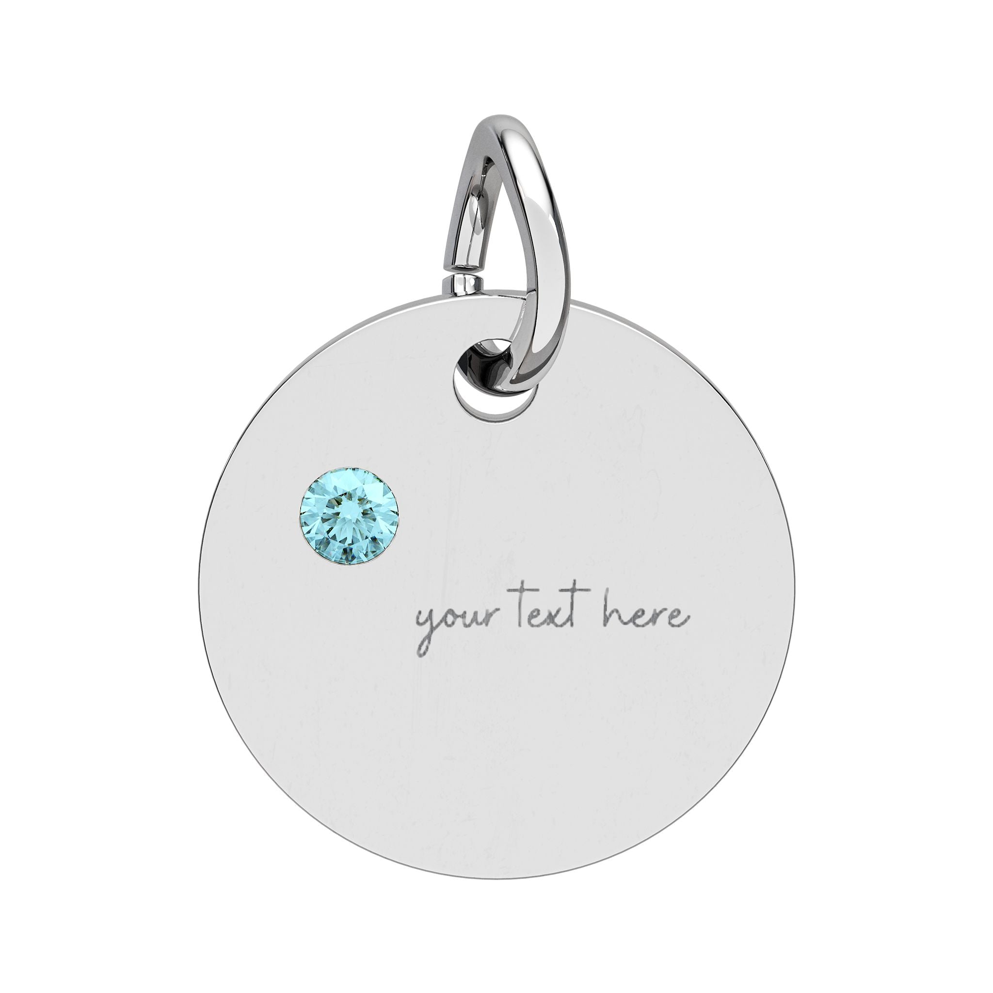 Customized Engraved Birthstone Circle Charm