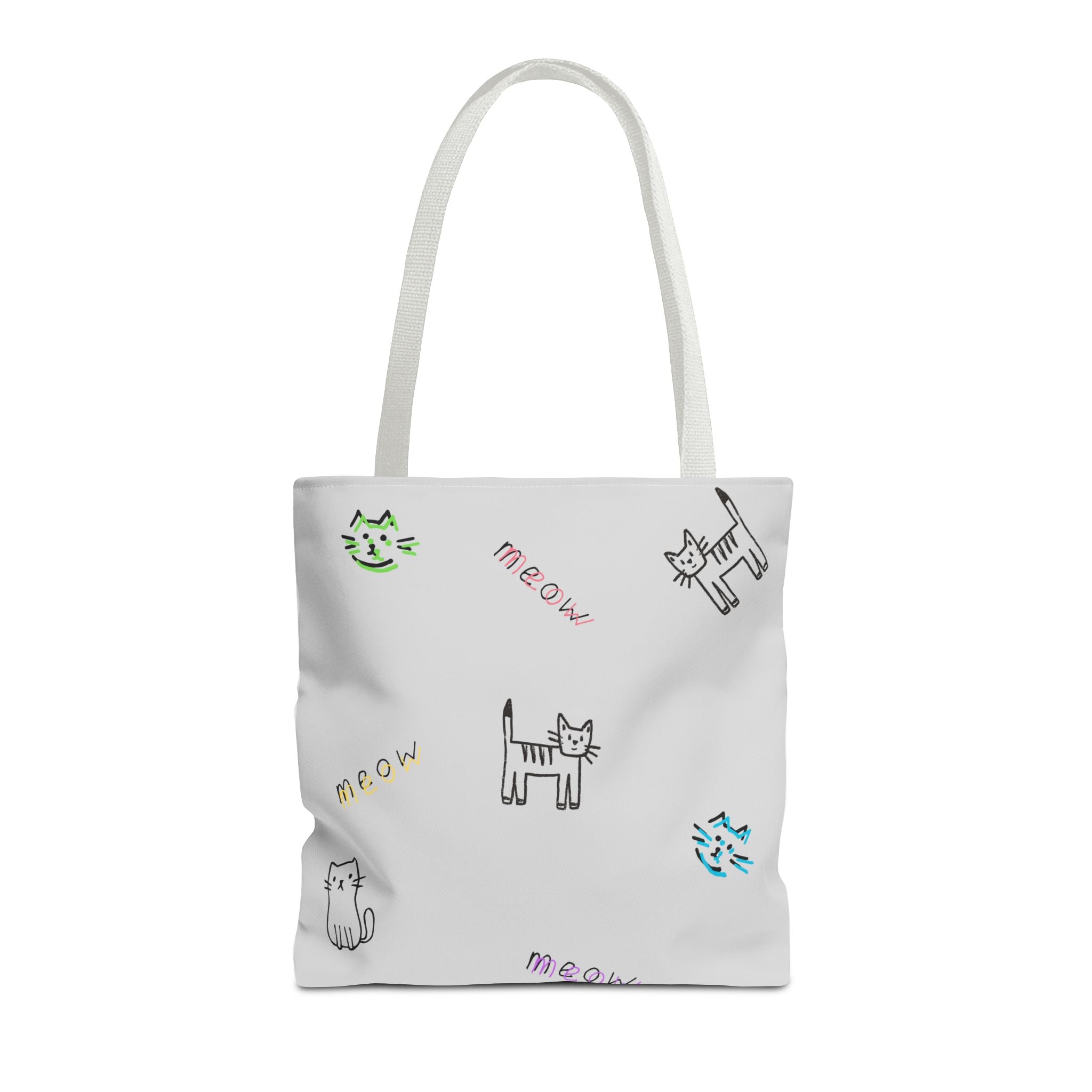 Cute "Meow" Cat Doodle Tote Bag for Cat Mom's and Pet Lovers