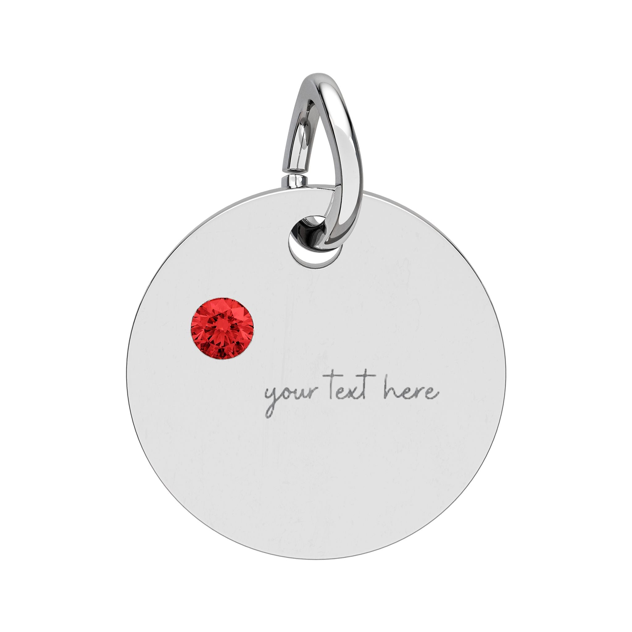 Customized Engraved Birthstone Circle Charm
