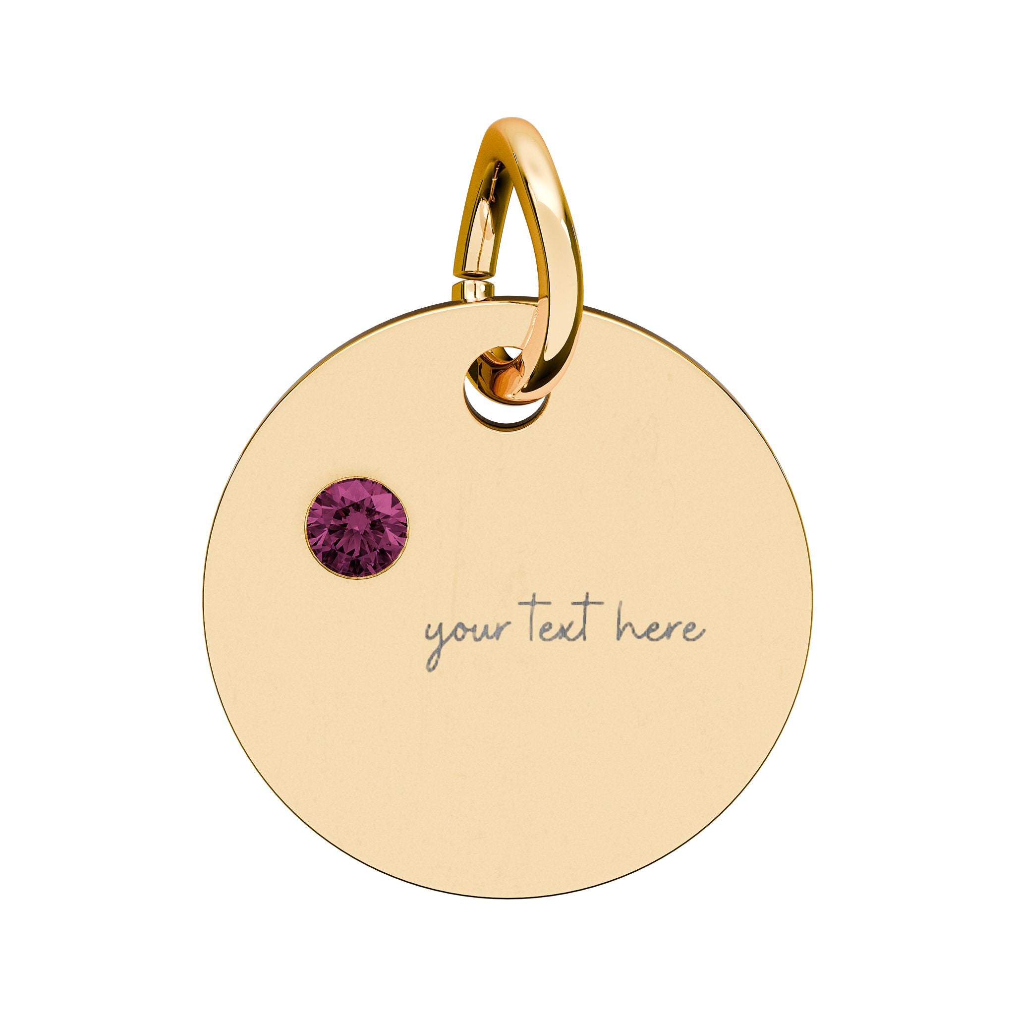 Customized Engraved Birthstone Circle Charm
