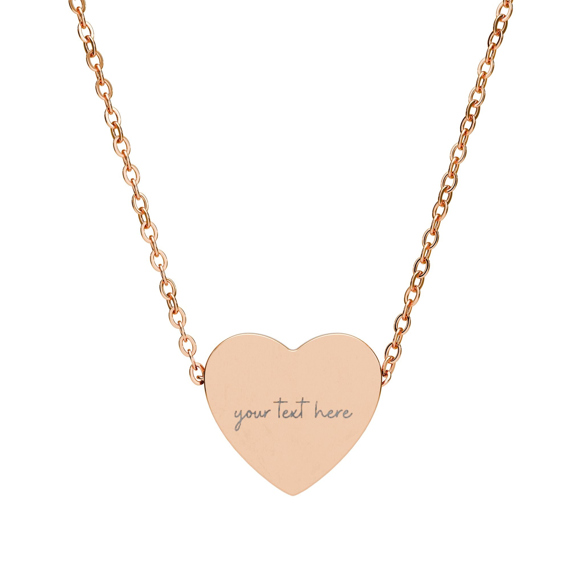 Customized Engraved Heart Pendant Necklace
