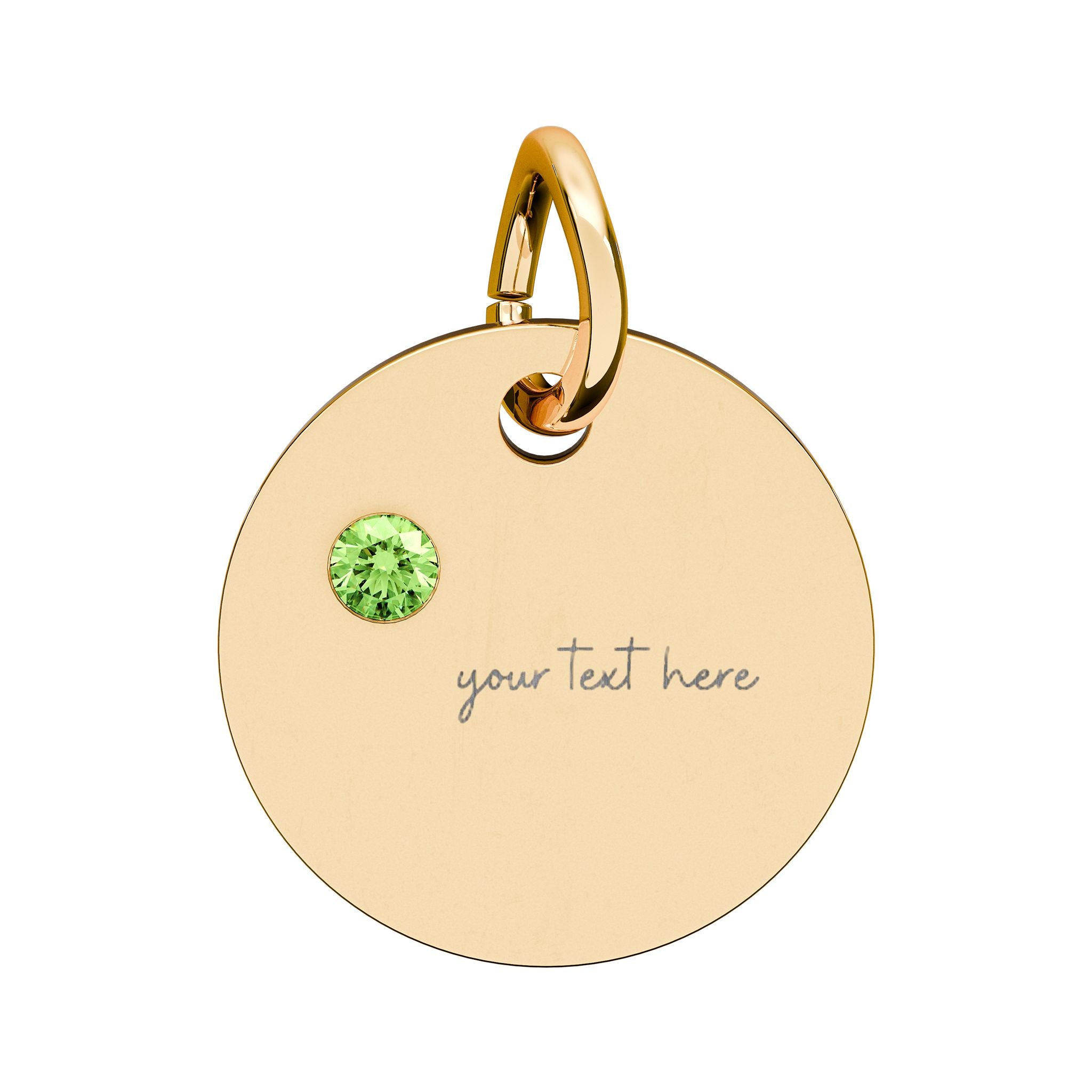 Customized Engraved Birthstone Circle Charm