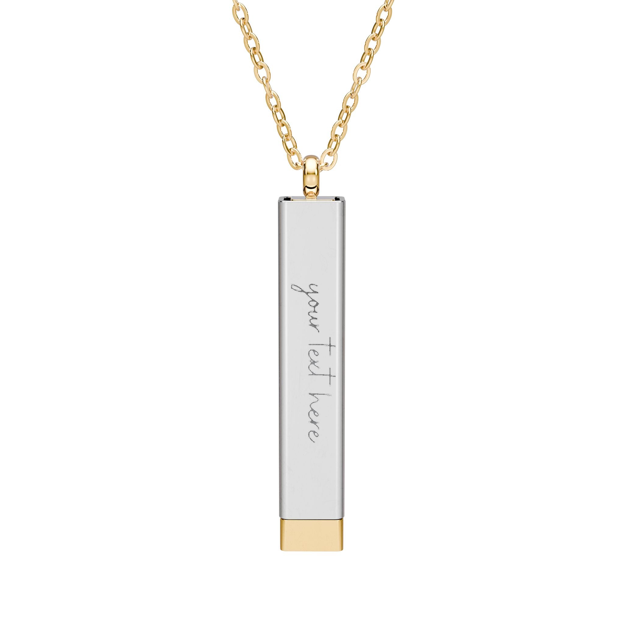 Personalized Hidden Message Sliding Bar Necklace — Engraved Significant Keepsake