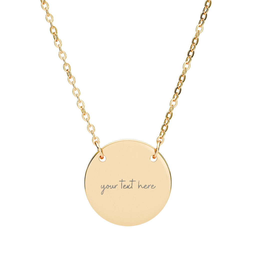 Customized Engraved Circle Necklace — Minimalist Pendant