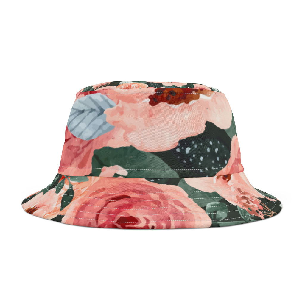 Classically Beautiful Women's Floral Summer Bucket Hat (See Matching Bag)