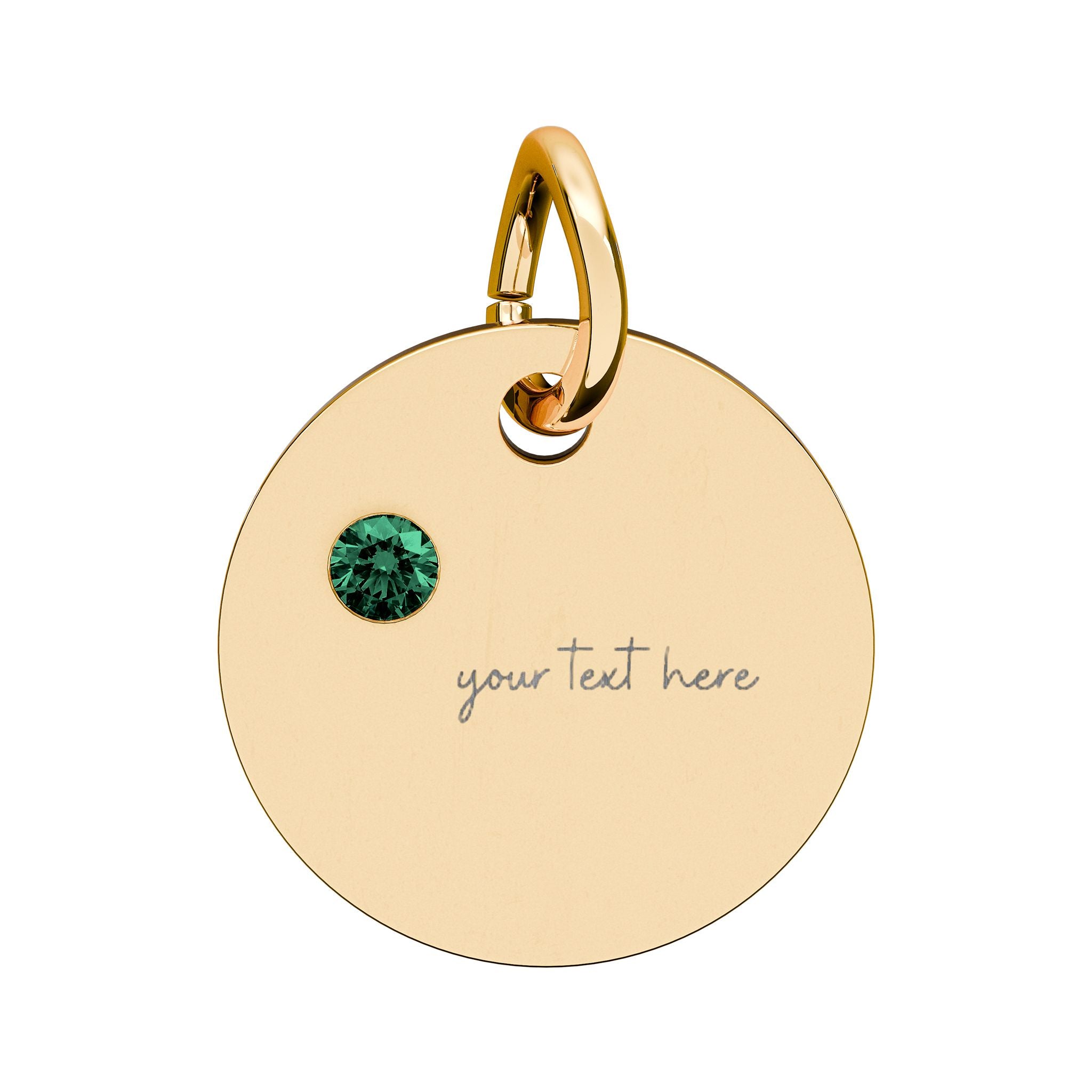 Customized Engraved Birthstone Circle Charm
