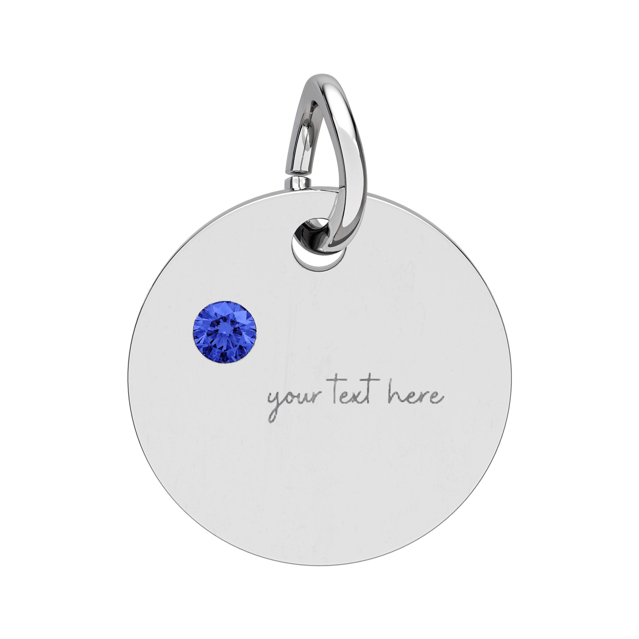 Customized Engraved Birthstone Circle Charm