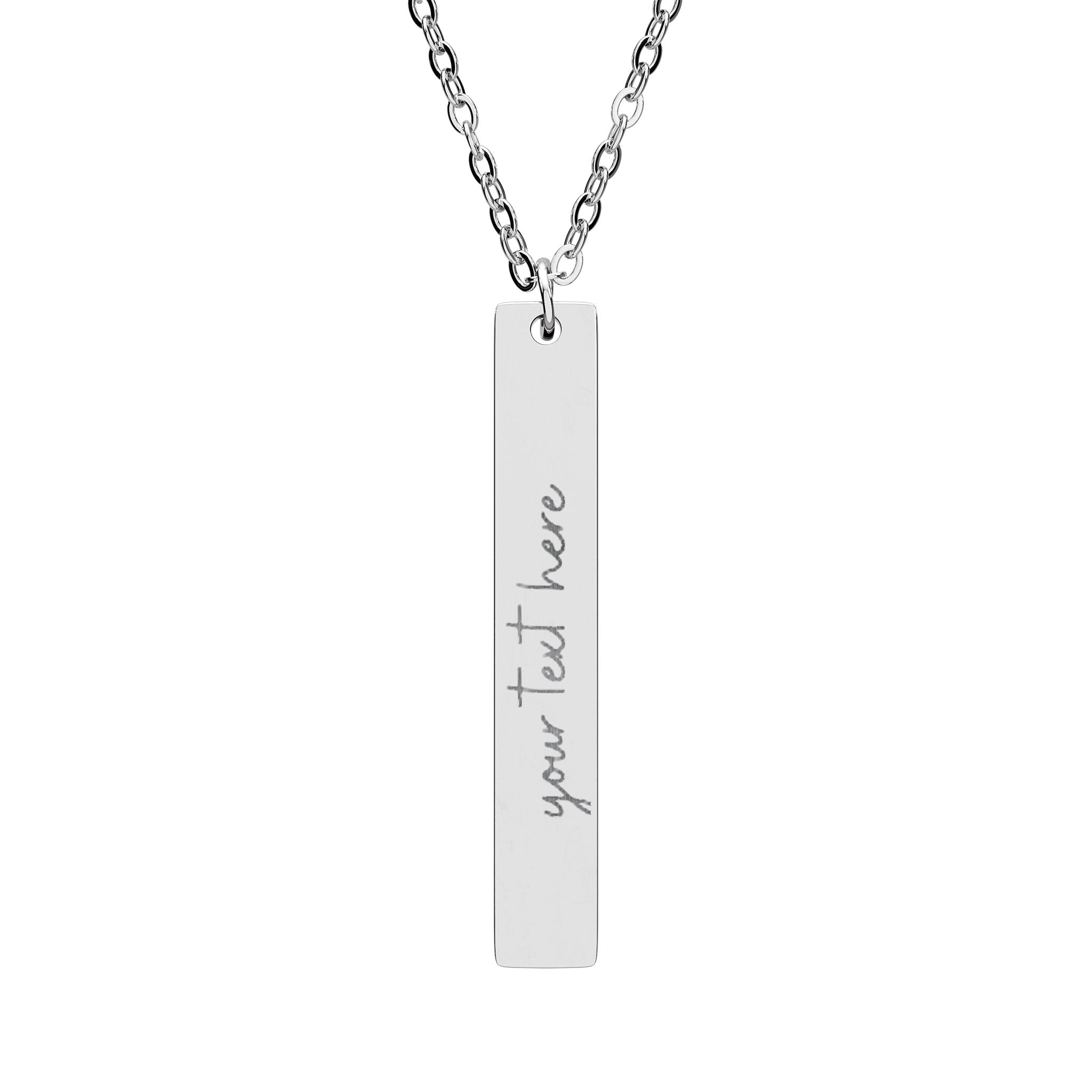 Customized Engraved Vertical Bar Necklace