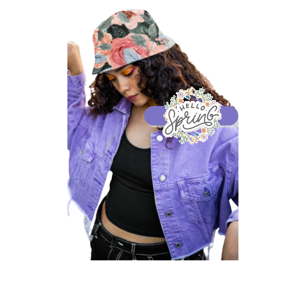 Classically Beautiful Women's Floral Summer Bucket Hat (See Matching Bag)