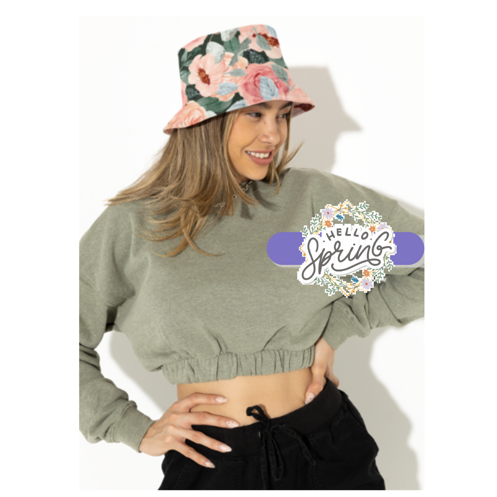 Classically Beautiful Women's Floral Summer Bucket Hat (See Matching Bag)
