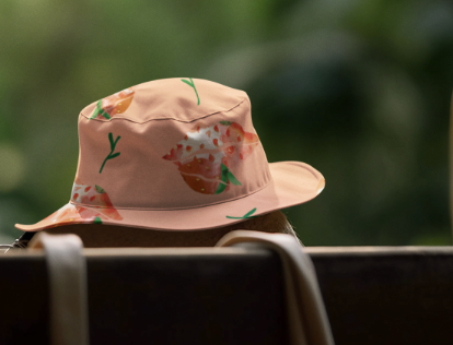 Fun Original Art Strawberry Lips Summer Bucket Hat (See Matching Bag)