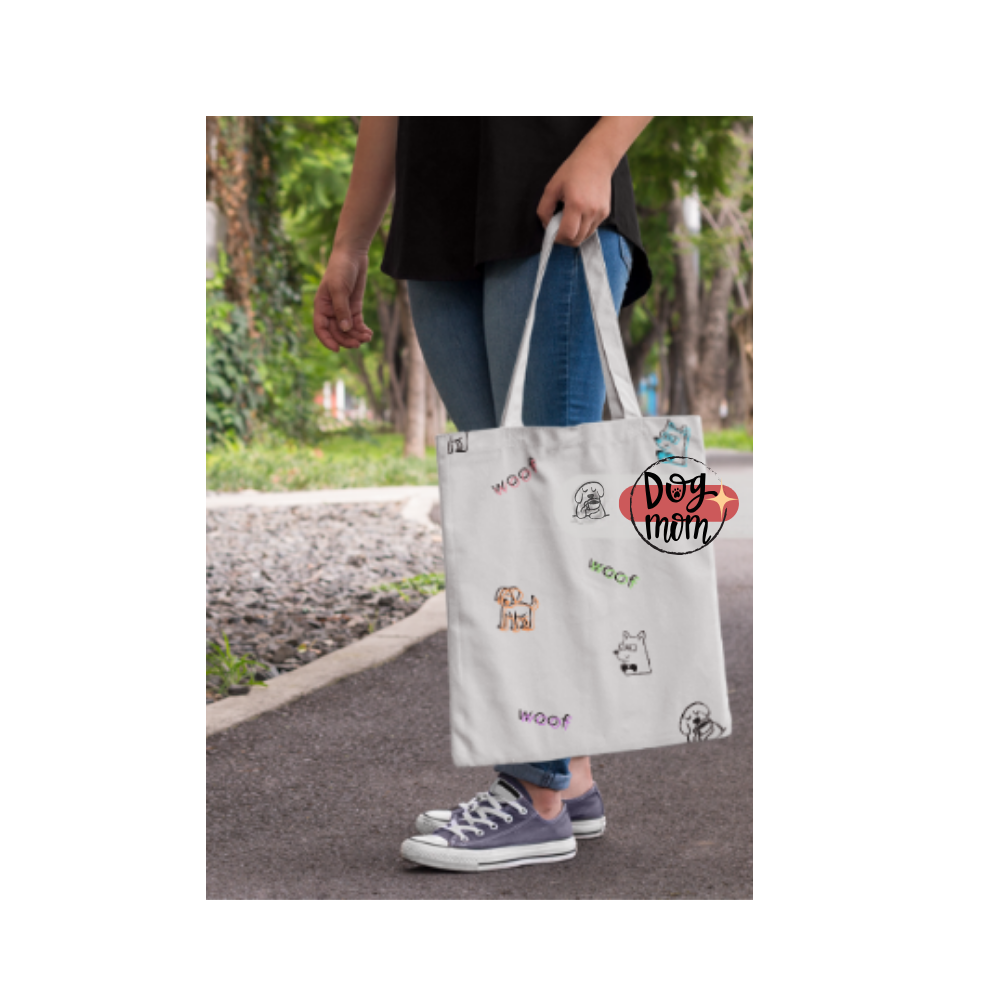 Cute Dog "WOOF" Tote Bag for Dog Mom's and Pet Lovers