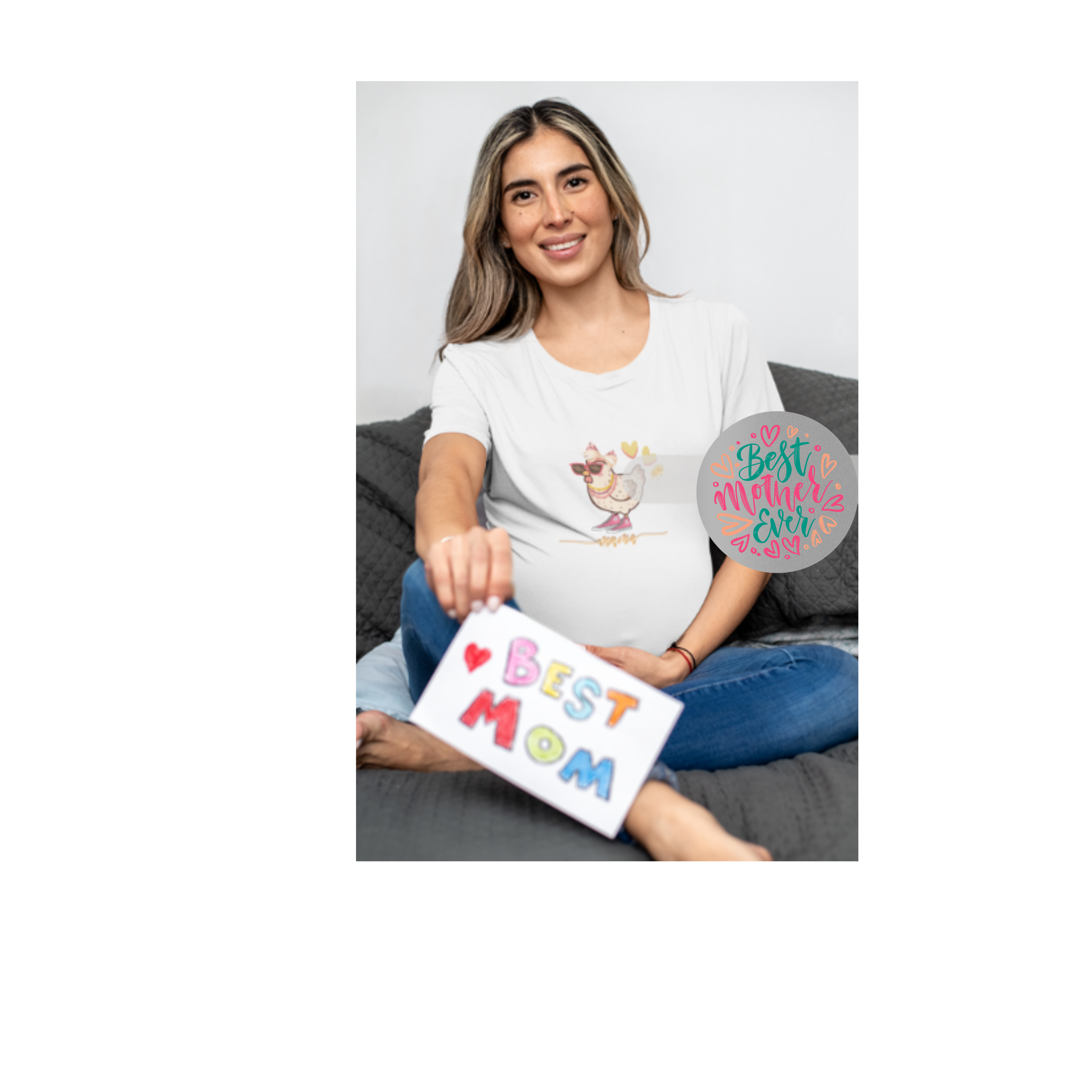 Mama Hen T-Shirt — Cozy Family Mom Chick Tee (Matching Baby Onesie Sold Separately)