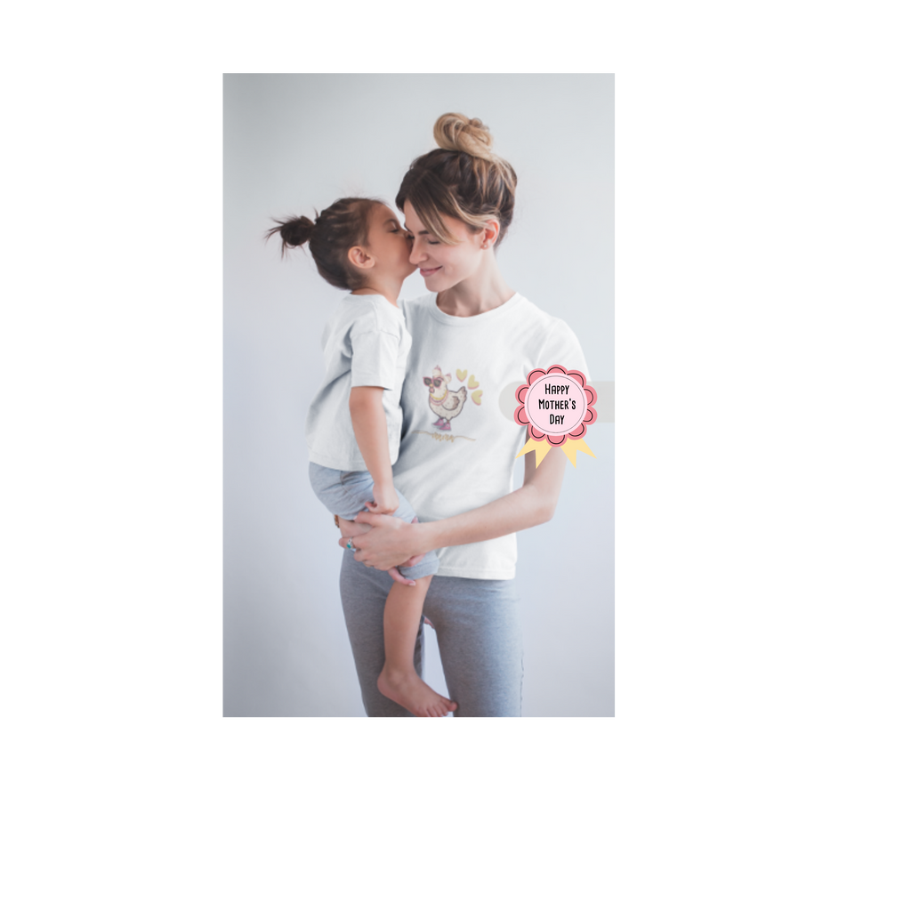 Mama Hen T-Shirt — Cozy Family Mom Chick Tee (Matching Baby Onesie Sold Separately)