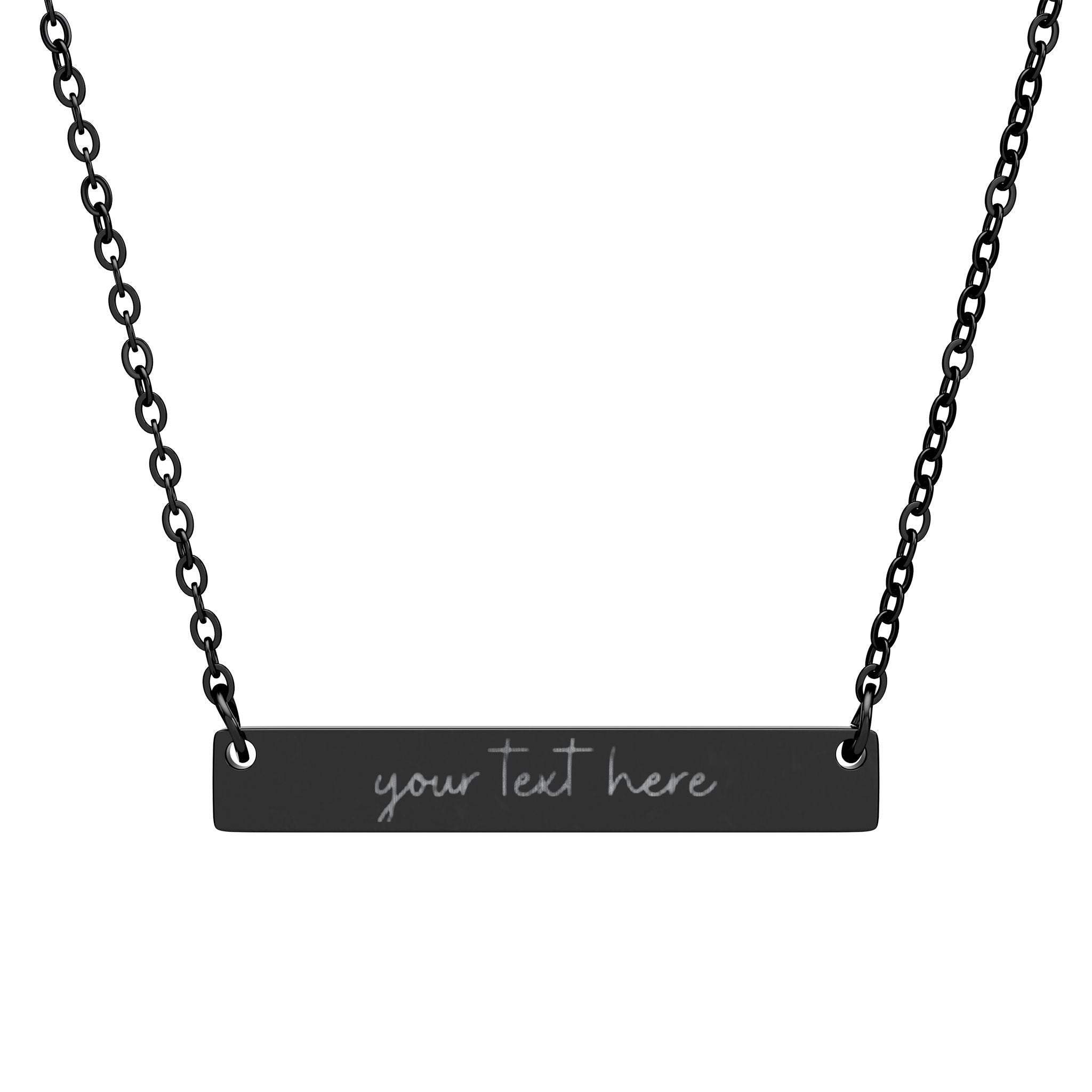 Personalized Engraved Horizontal Pendant Bar Necklace