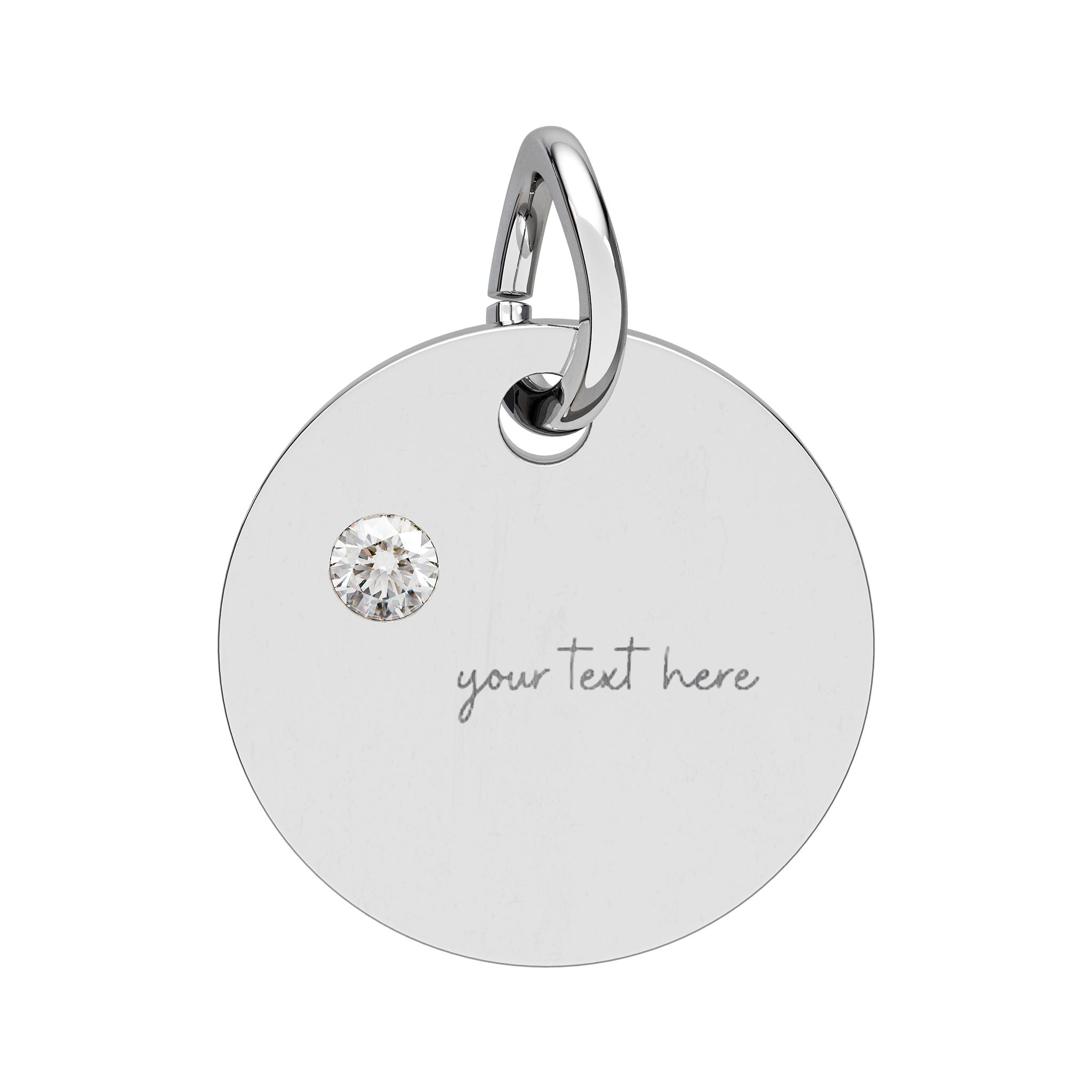 Customized Engraved Birthstone Circle Charm