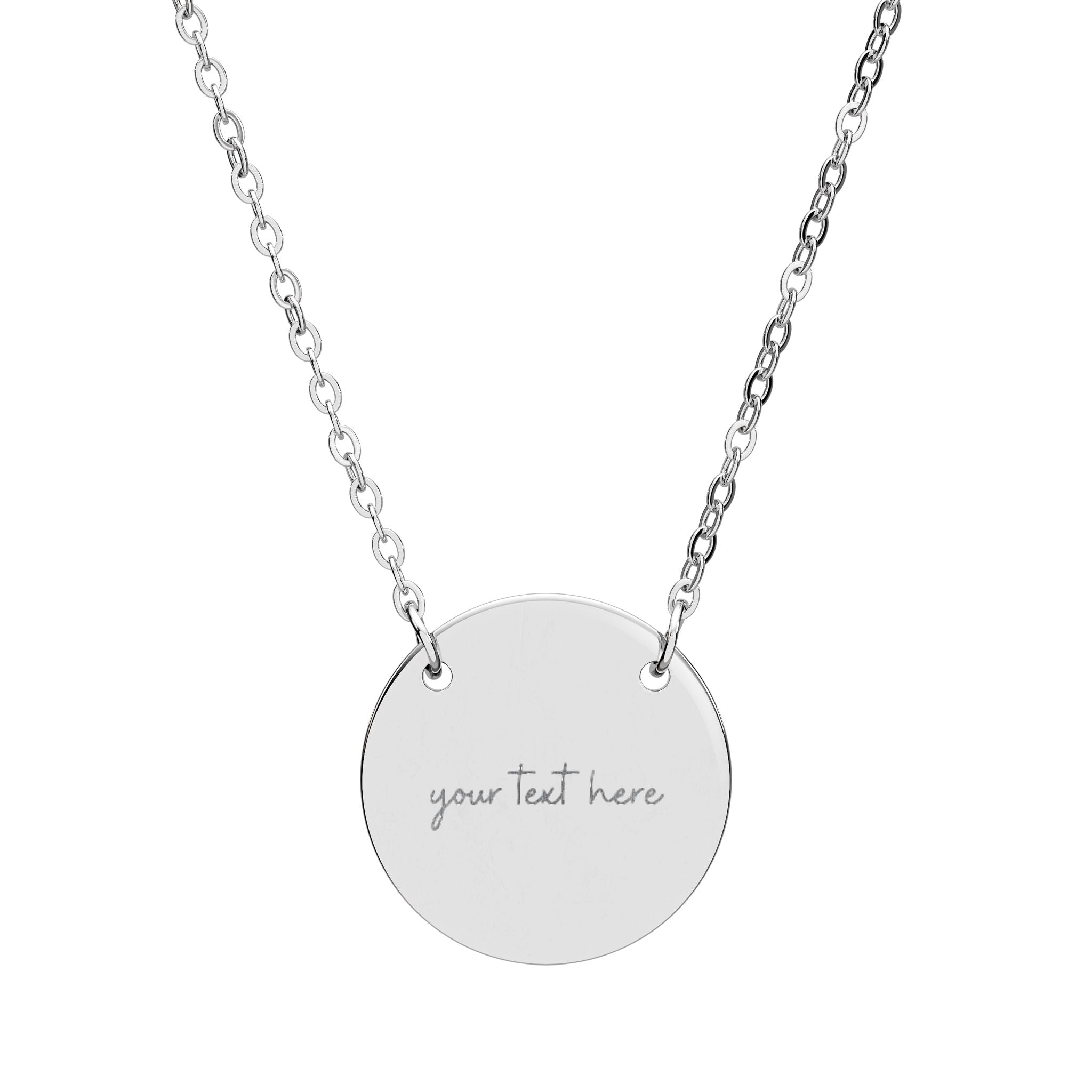 Customized Engraved Circle Necklace — Minimalist Pendant