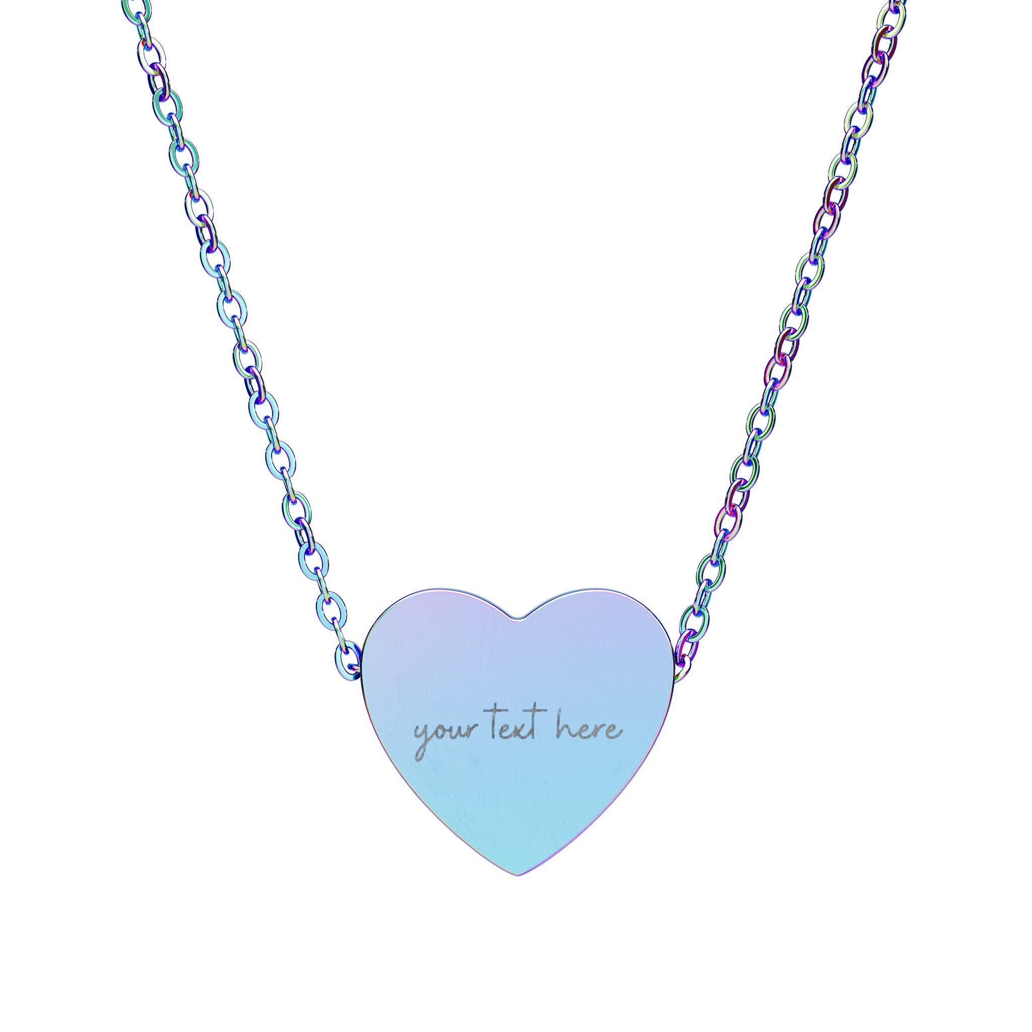 Customized Engraved Heart Pendant Necklace