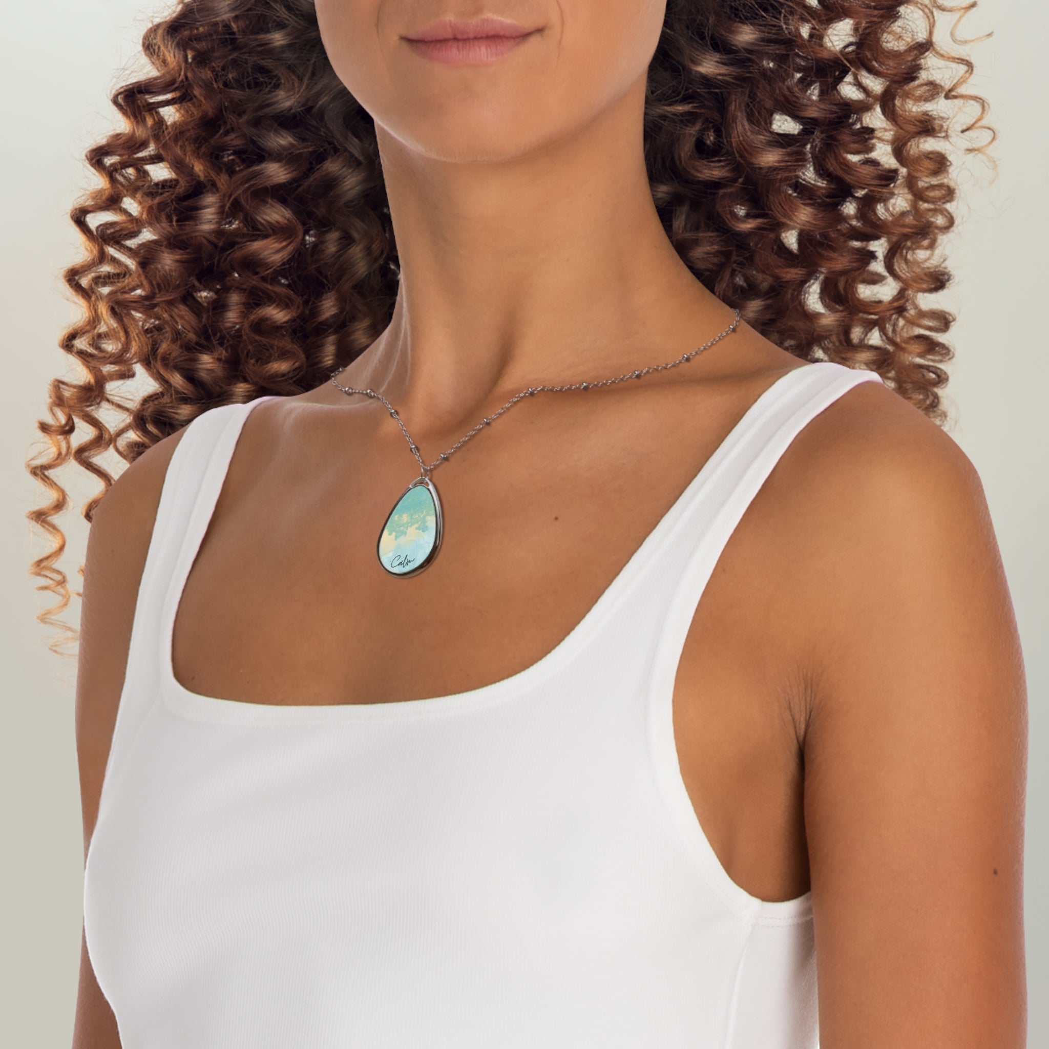 Mindful Mantra Oval Necklace — Inspirational Pendant for Meditation & Everyday Calm