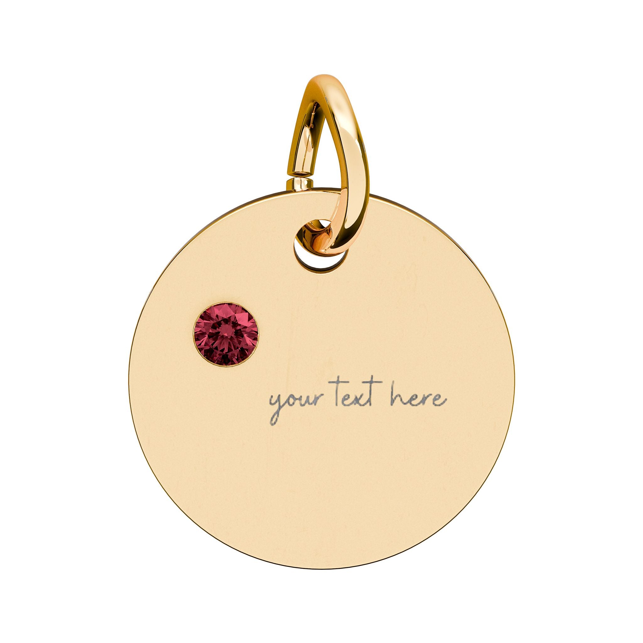 Customized Engraved Birthstone Circle Charm