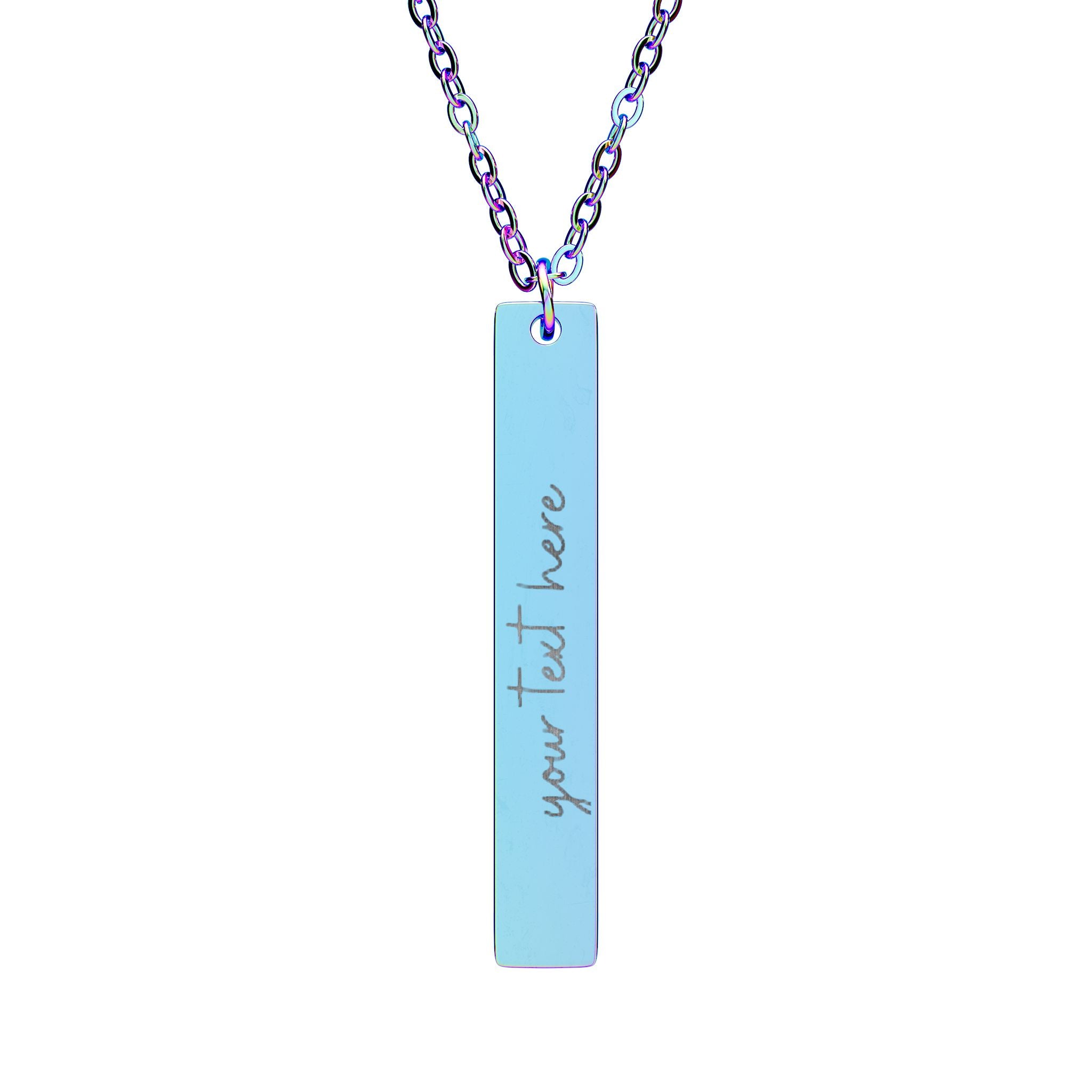 Customized Engraved Vertical Bar Necklace