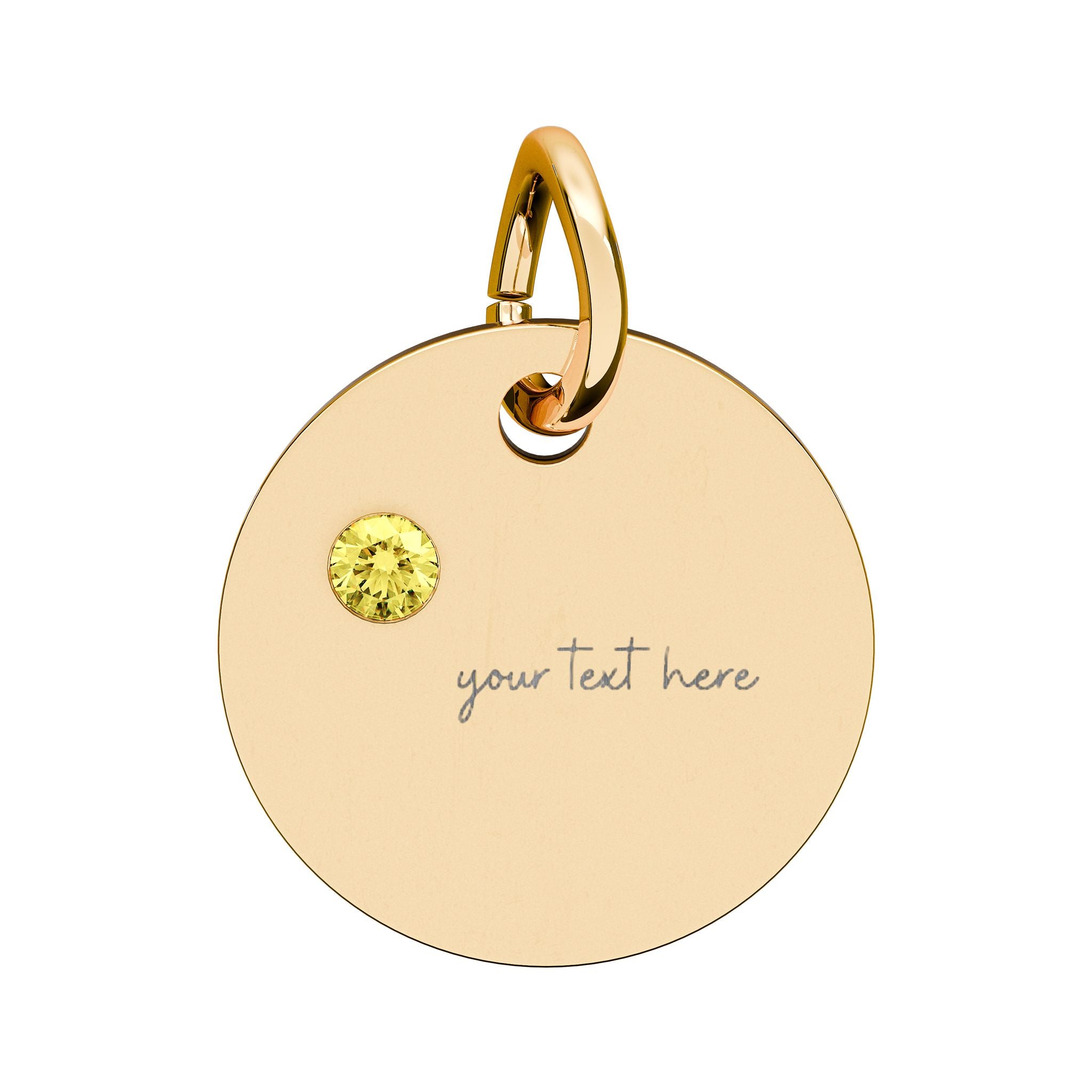 Customized Engraved Birthstone Circle Charm