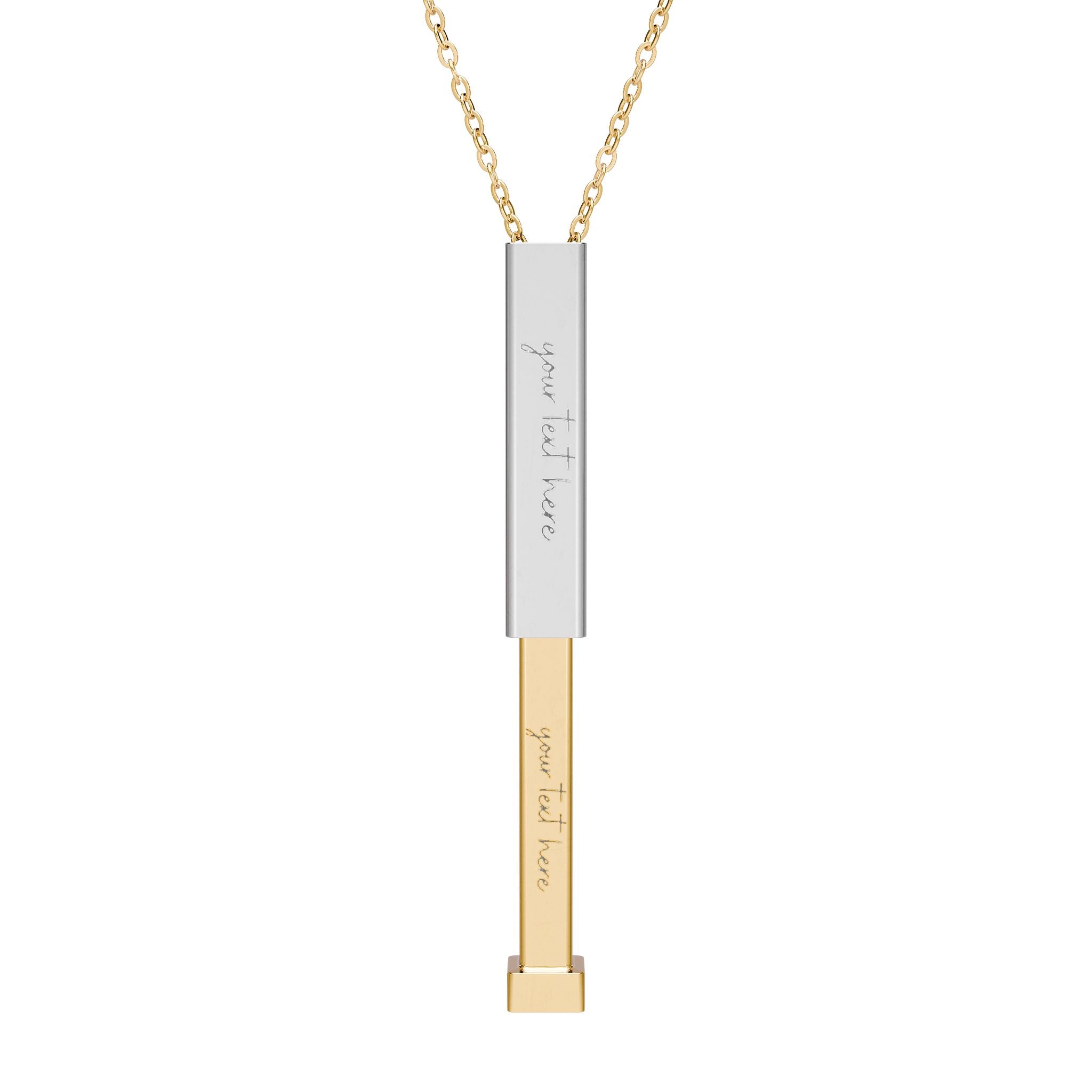 Personalized Hidden Message Sliding Bar Necklace — Engraved Significant Keepsake