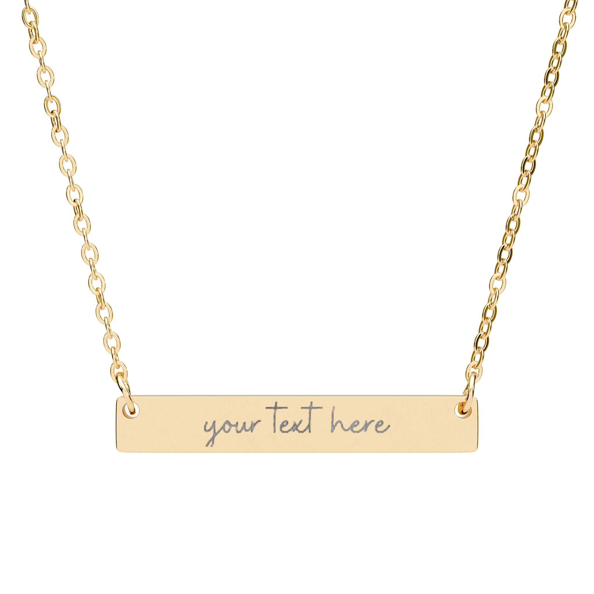 Personalized Engraved Horizontal Pendant Bar Necklace