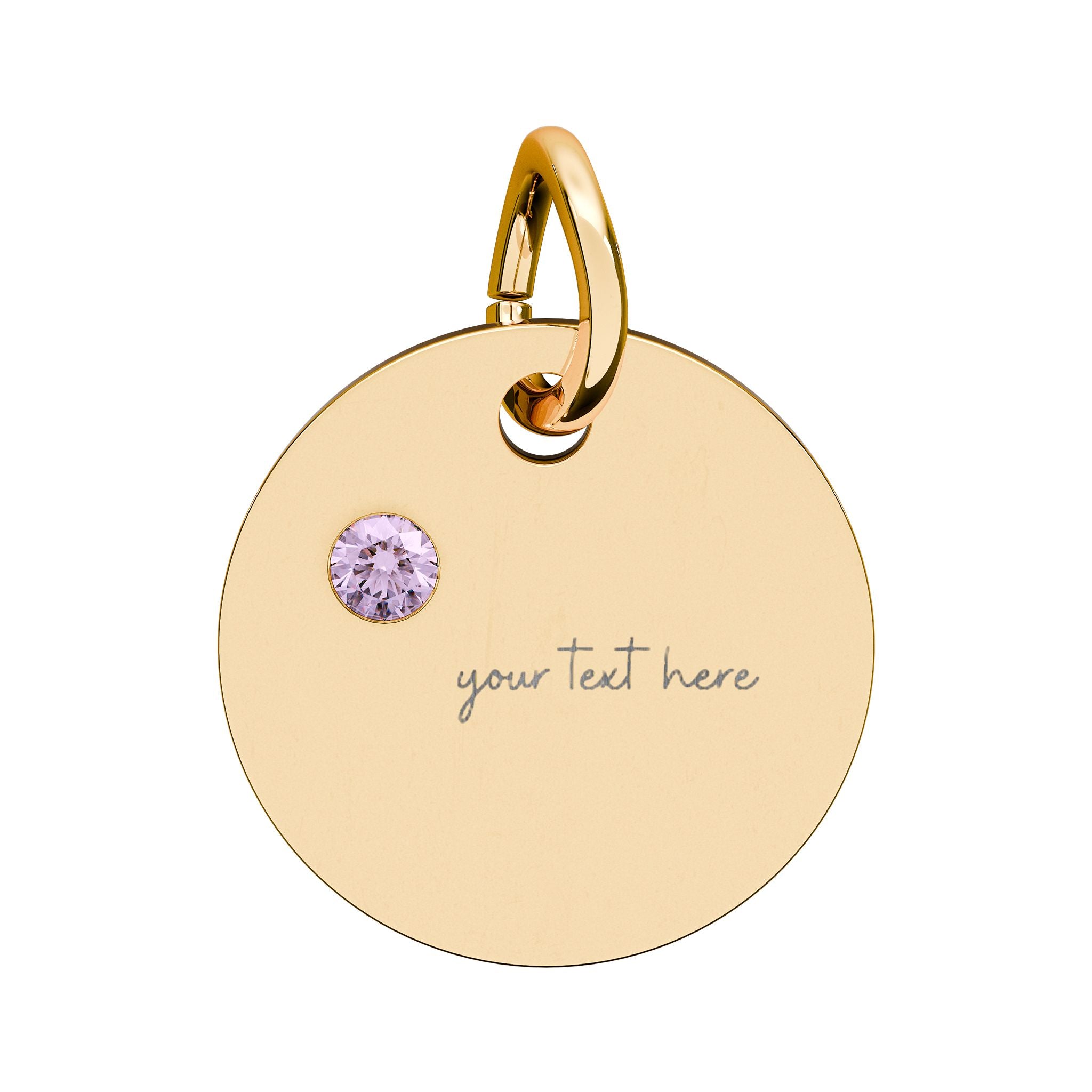 Customized Engraved Birthstone Circle Charm