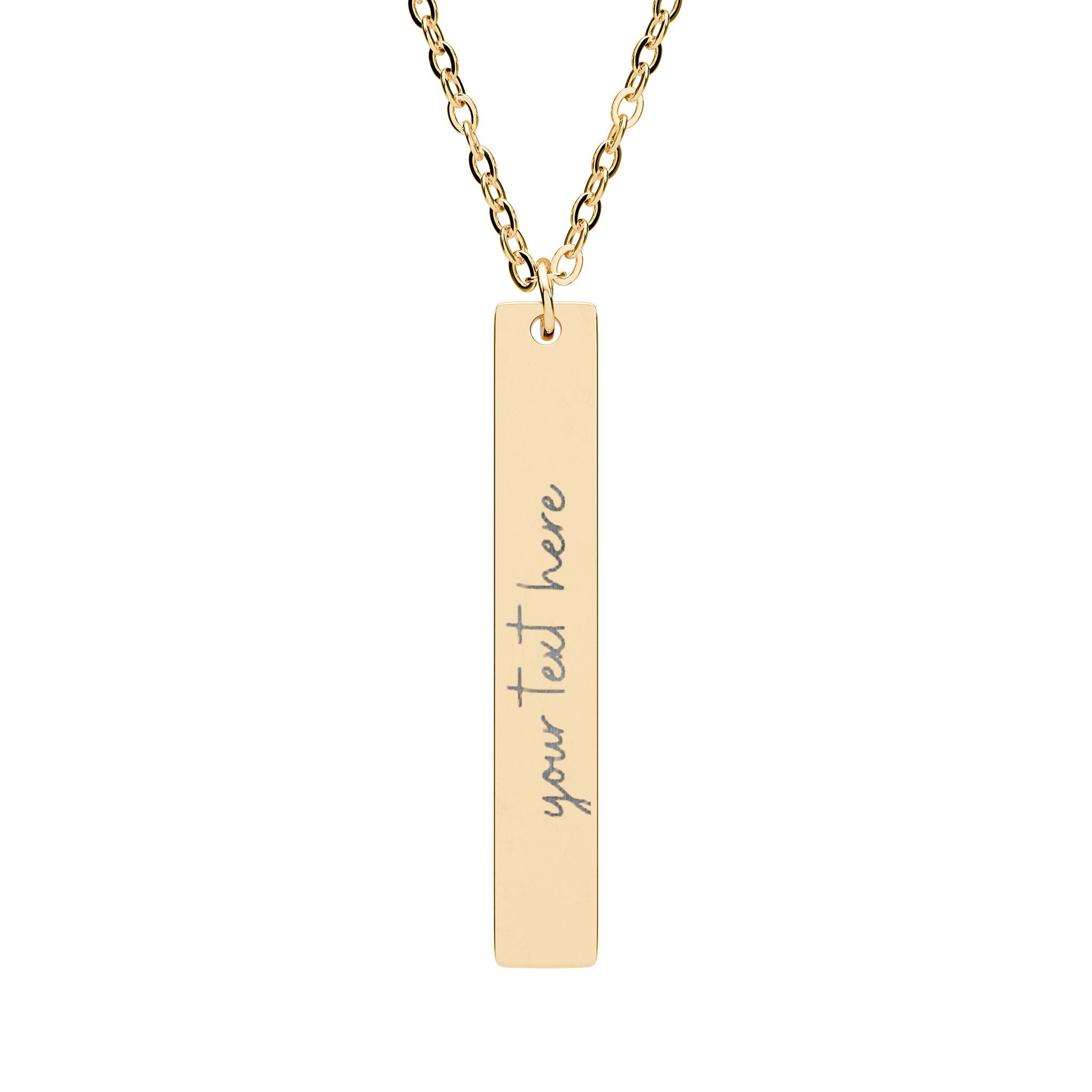 Customized Engraved Vertical Bar Necklace