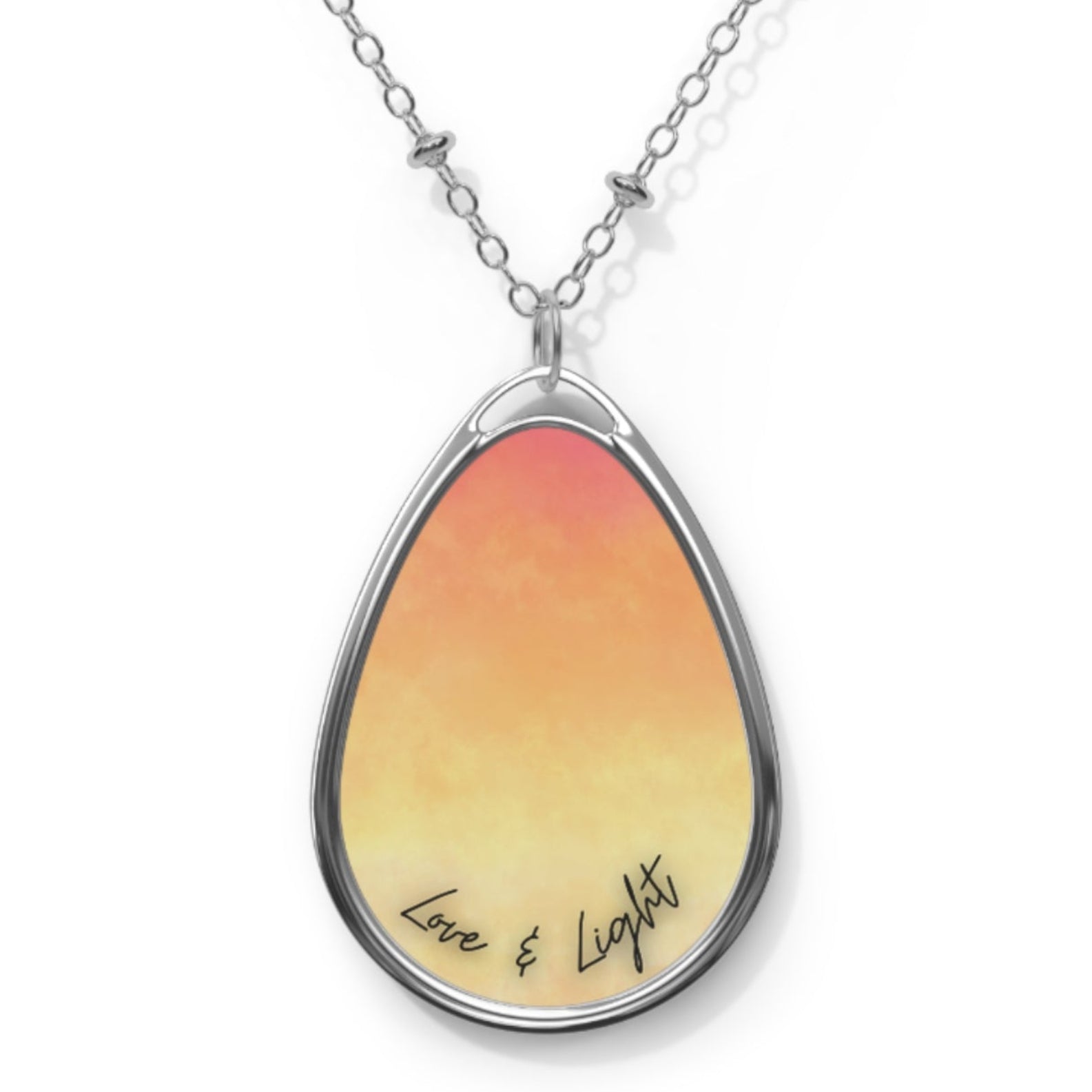 Mindful Mantra Oval Necklace — Inspirational Pendant for Meditation & Everyday Positivity
