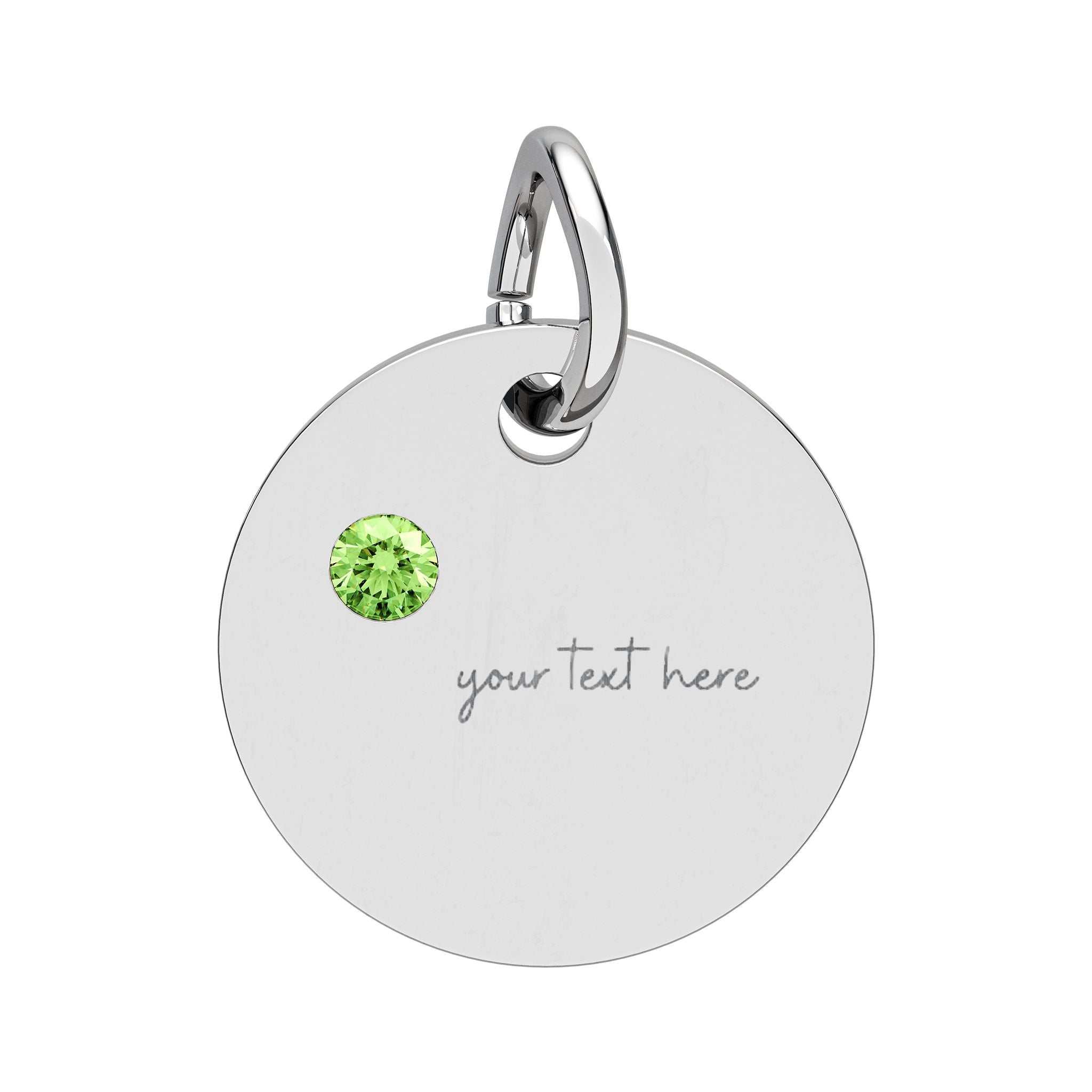 Customized Engraved Birthstone Circle Charm