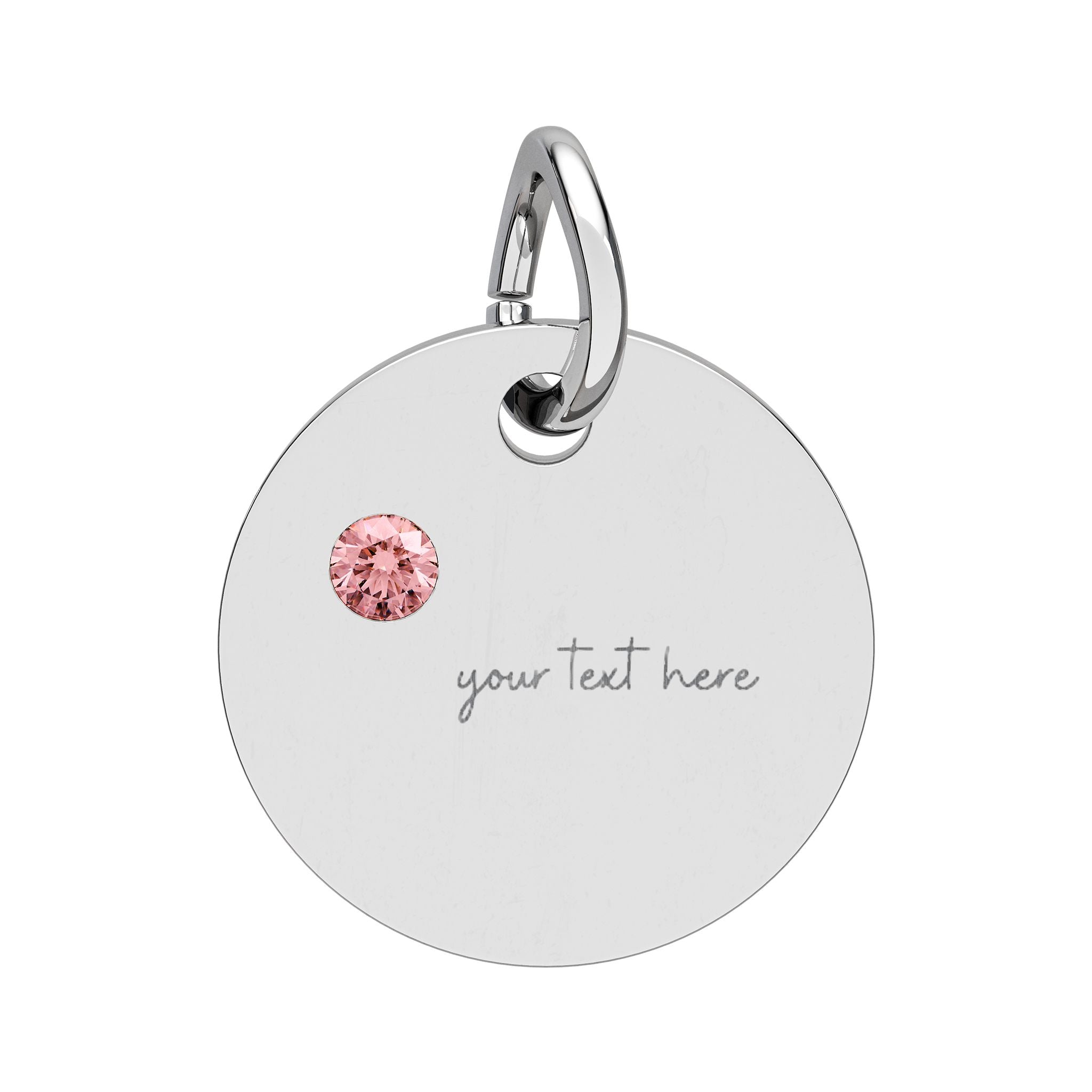 Customized Engraved Birthstone Circle Charm