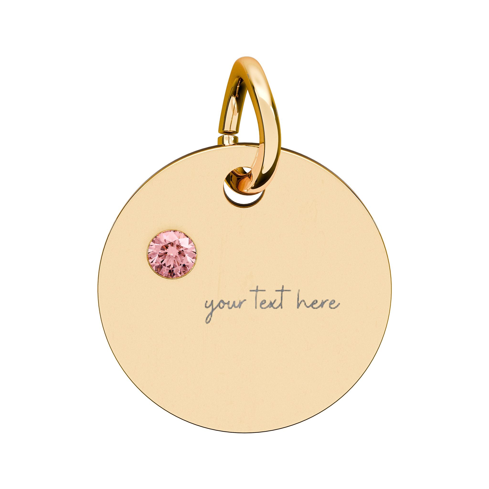 Customized Engraved Birthstone Circle Charm