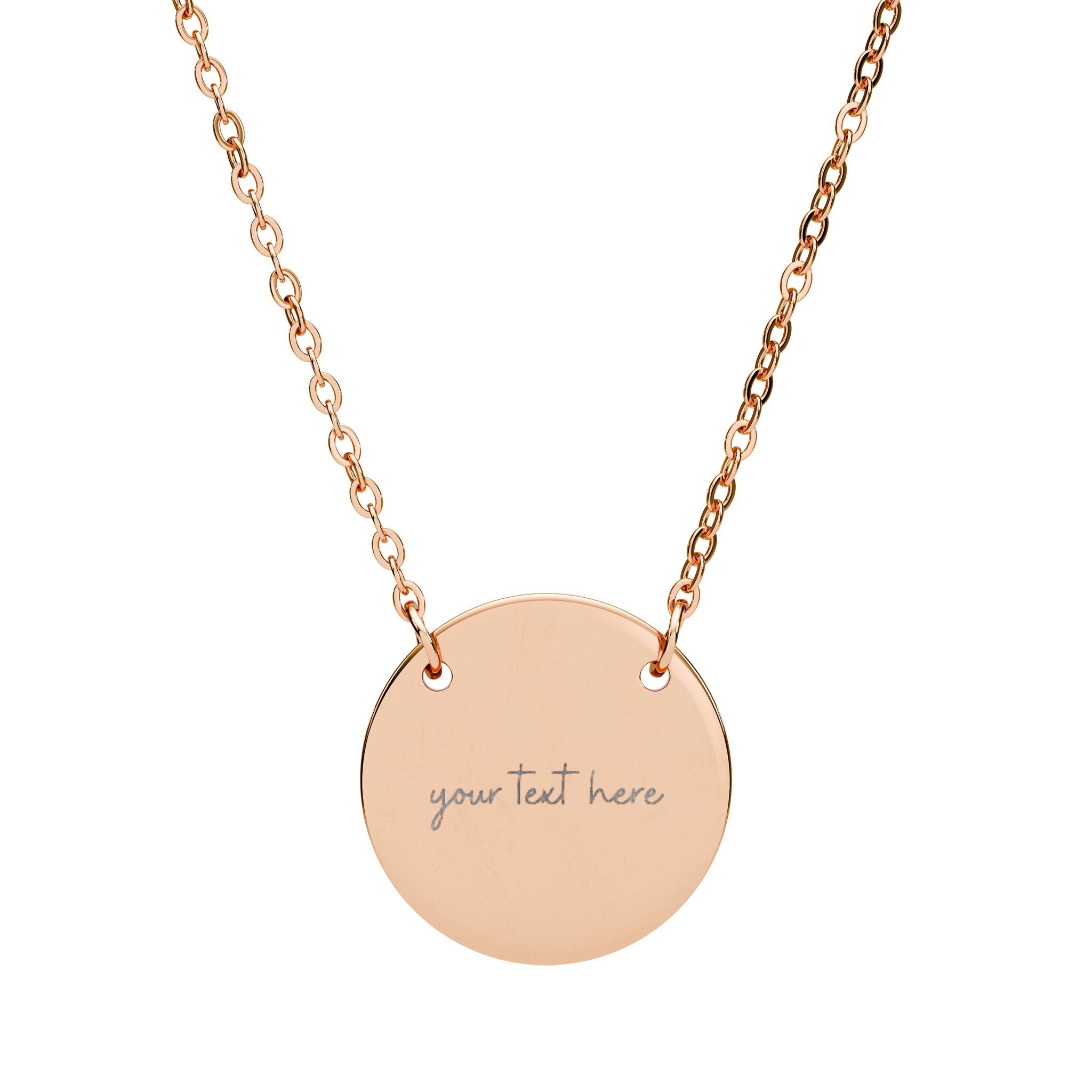 Customized Engraved Circle Necklace — Minimalist Pendant